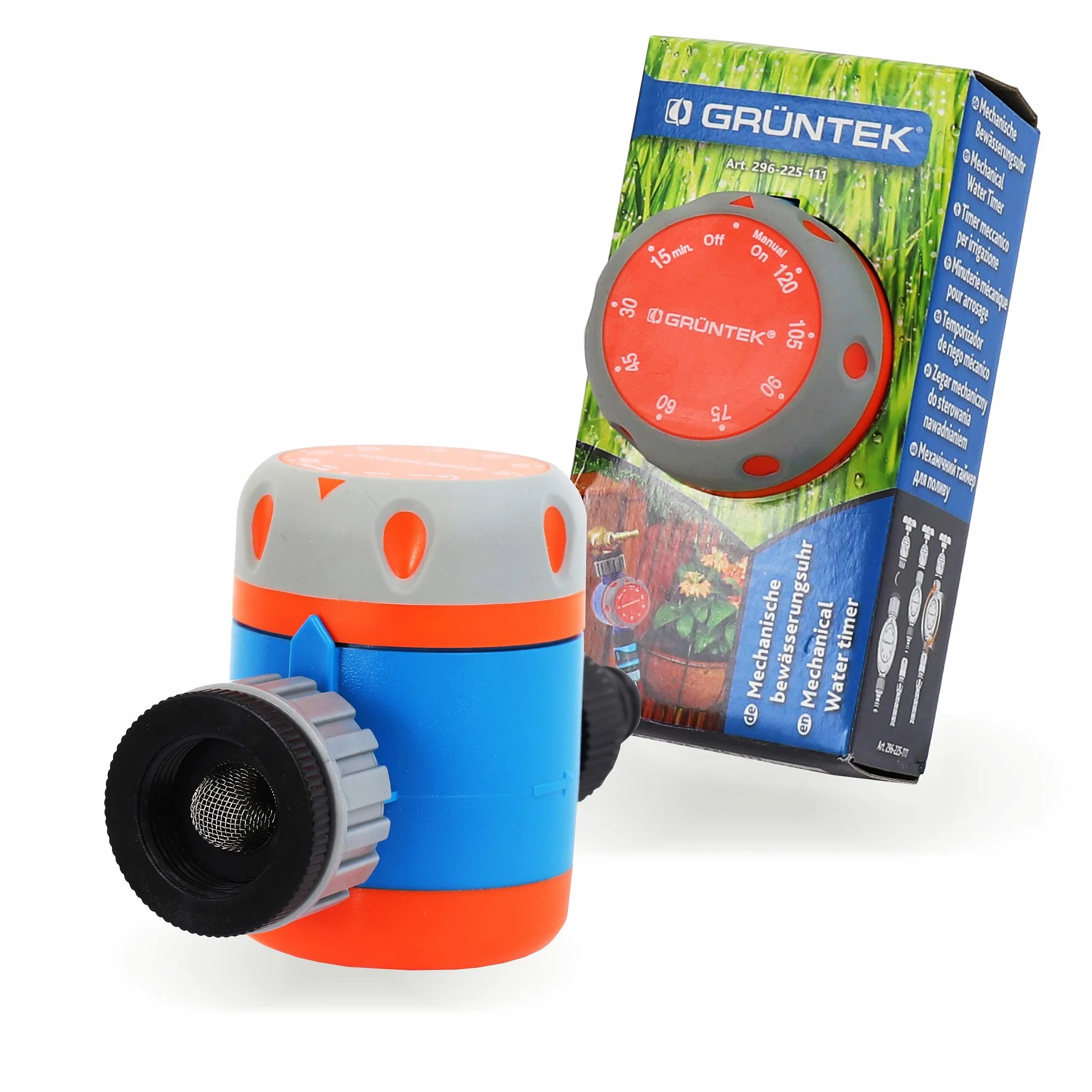 GRÜNTEK Mechaniczny timer wody do kranu, 15-120 min automatyczne nawadnianie