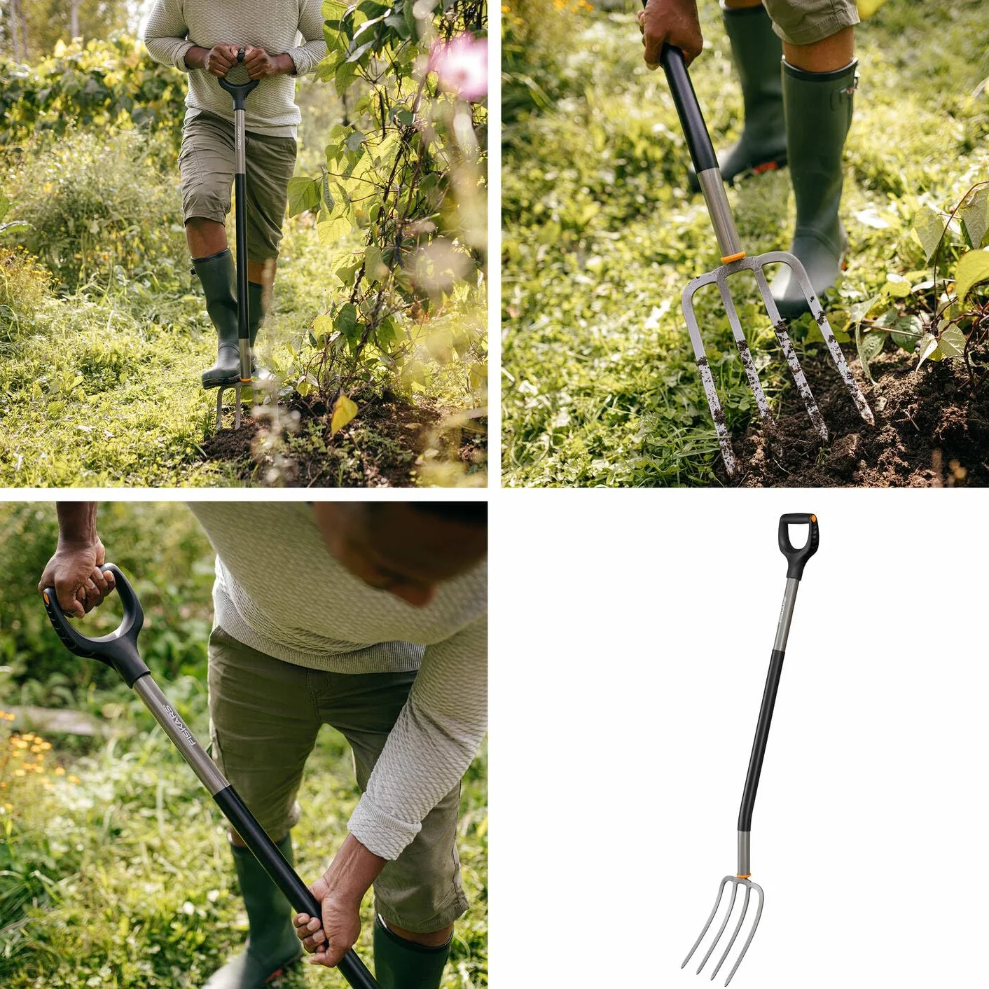Fiskars Widły szpadlowe 132 cm stal borowa 4 zęby