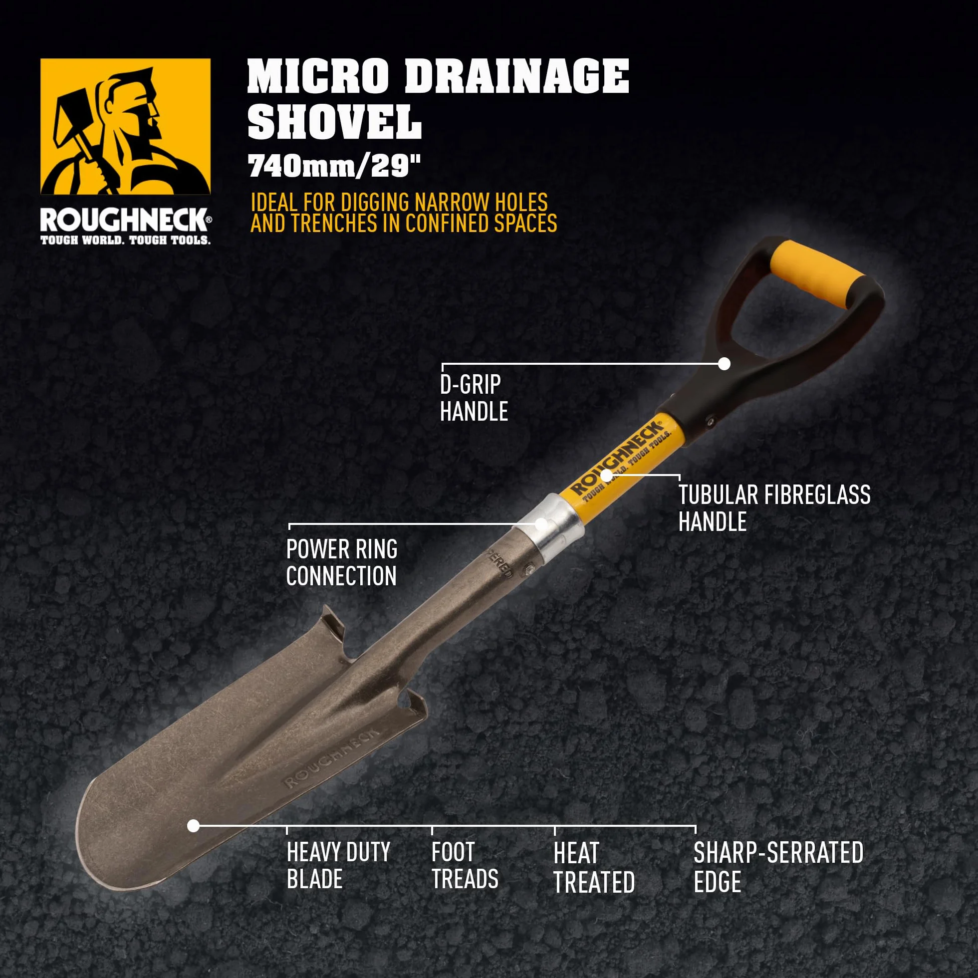 Roughneck Mikro łopata drenażowa 710 mm 28"
