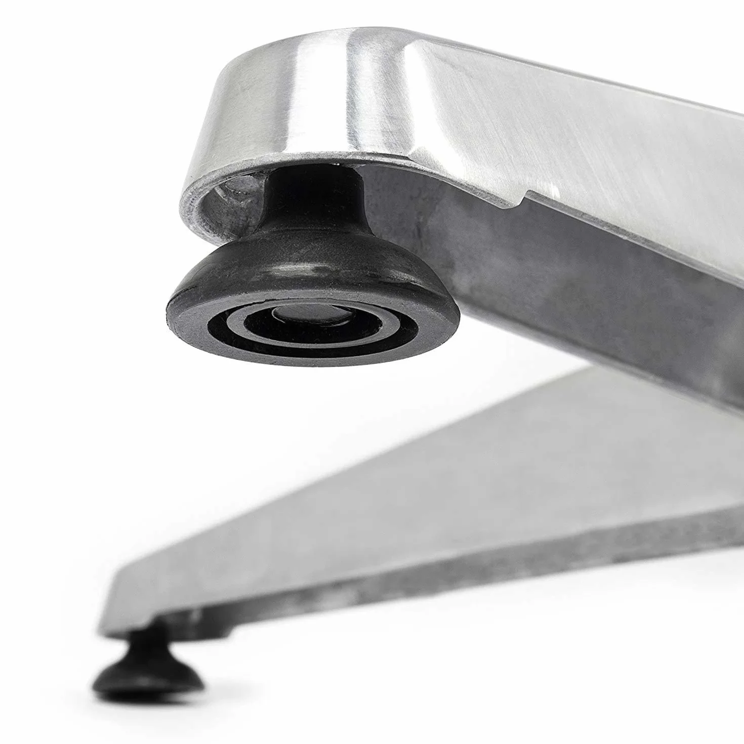Aluminiowy stół barowy 60x60 cm regulowana wysokość 70/110 cm blat stal nierdzewna