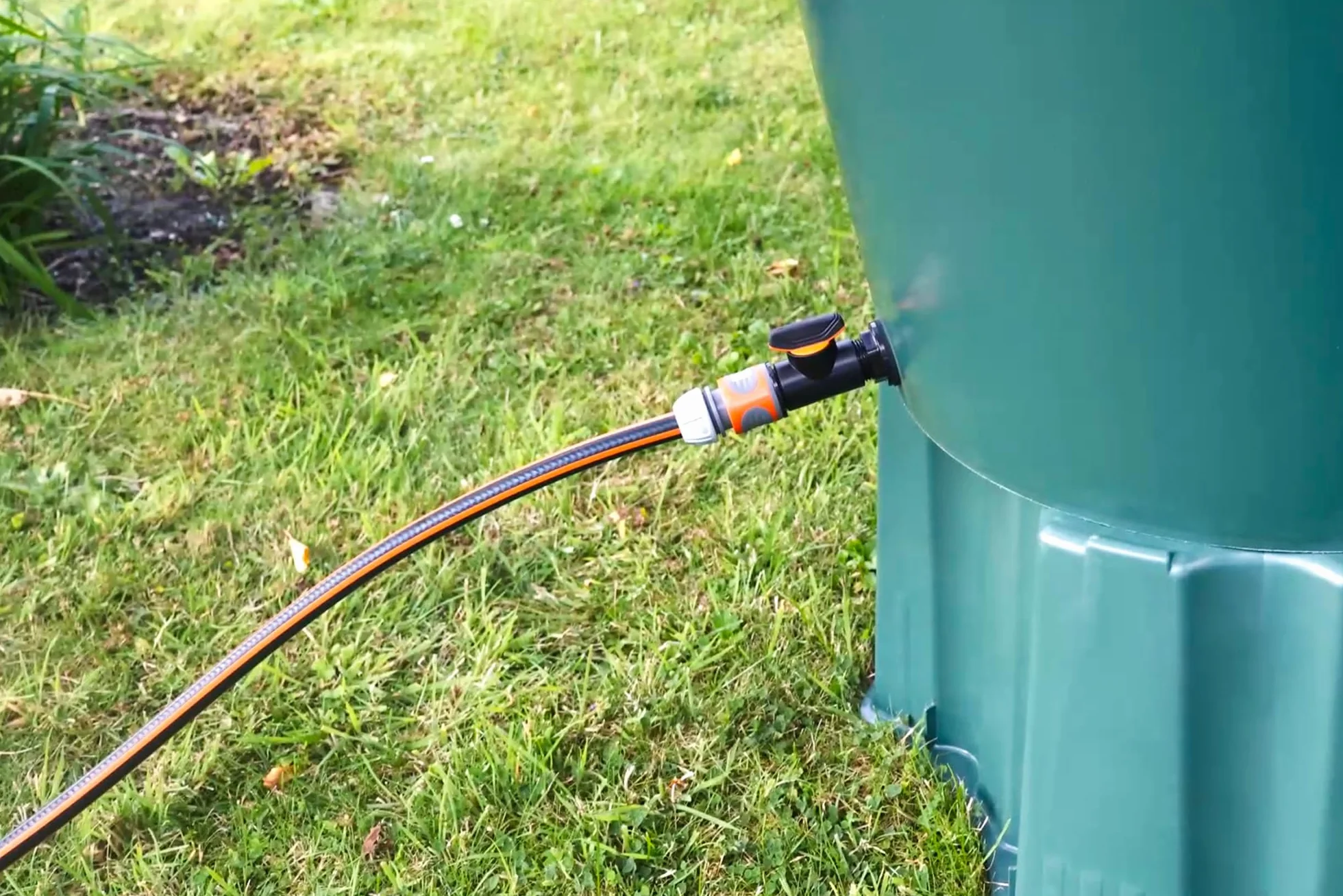 Przepust zbiornika z kurkiem odcinającym, gwint zewnętrzny 26,44 mm, 3/4" xQuick Connector, przepust zbiornika na deszczówkę, beczka na wodę, 1 sztuka