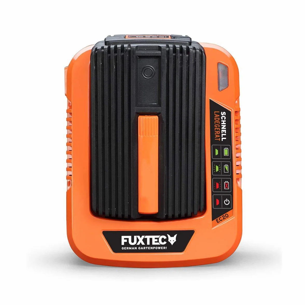 FUXTEC 40 V szybka ładowarka (2 A) – technologia litowo-jonowa – do baterii 40 V 2 Ah firmy FUXTEC – "jedna bateria pasuje do wszystkich urządzeń 40 V" – (bateria nie jest dołączona!)