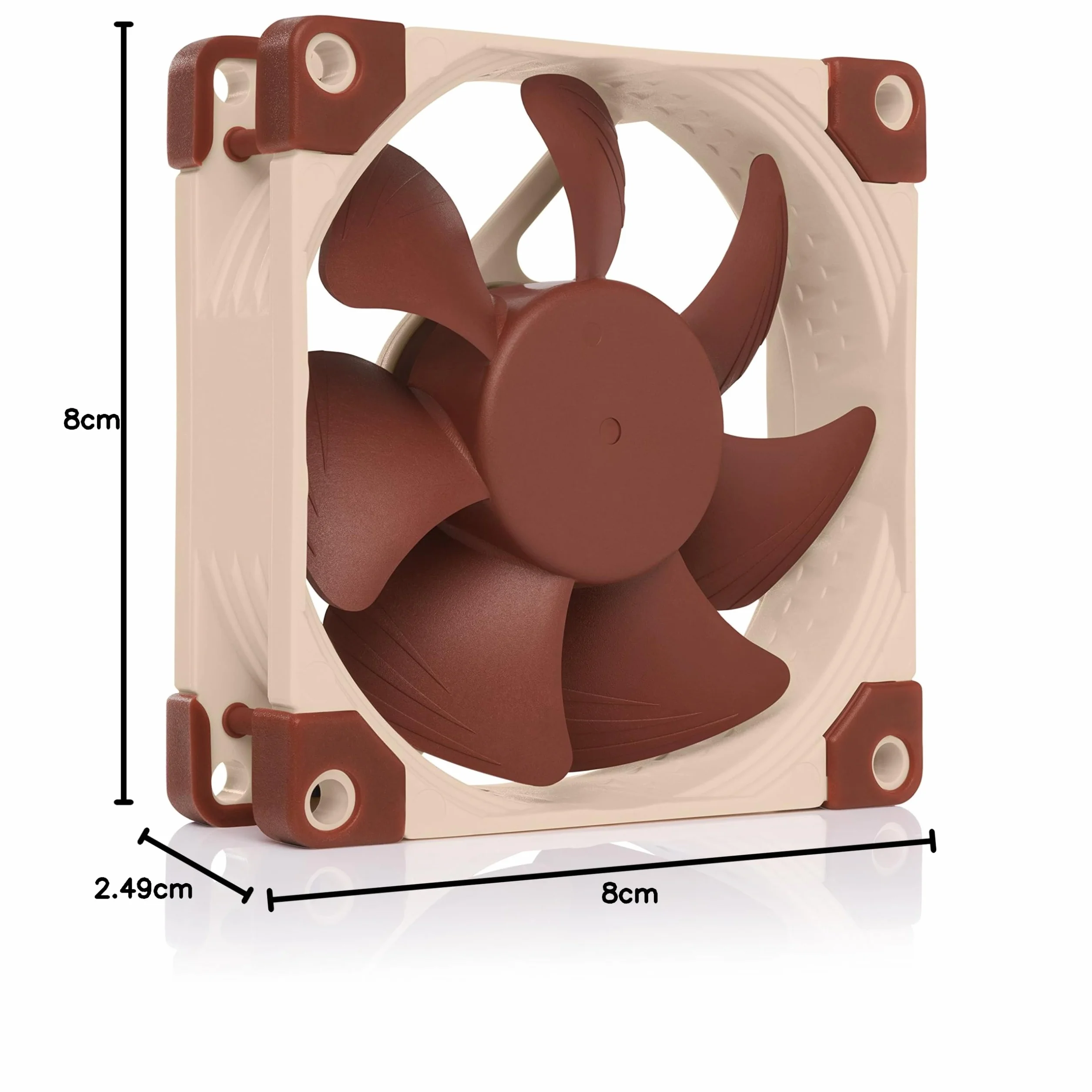 Noctua NF-A8 PWM, Cichy, 4-Pinowy Wentylator Klasy Premium (80 mm, Brązowy)