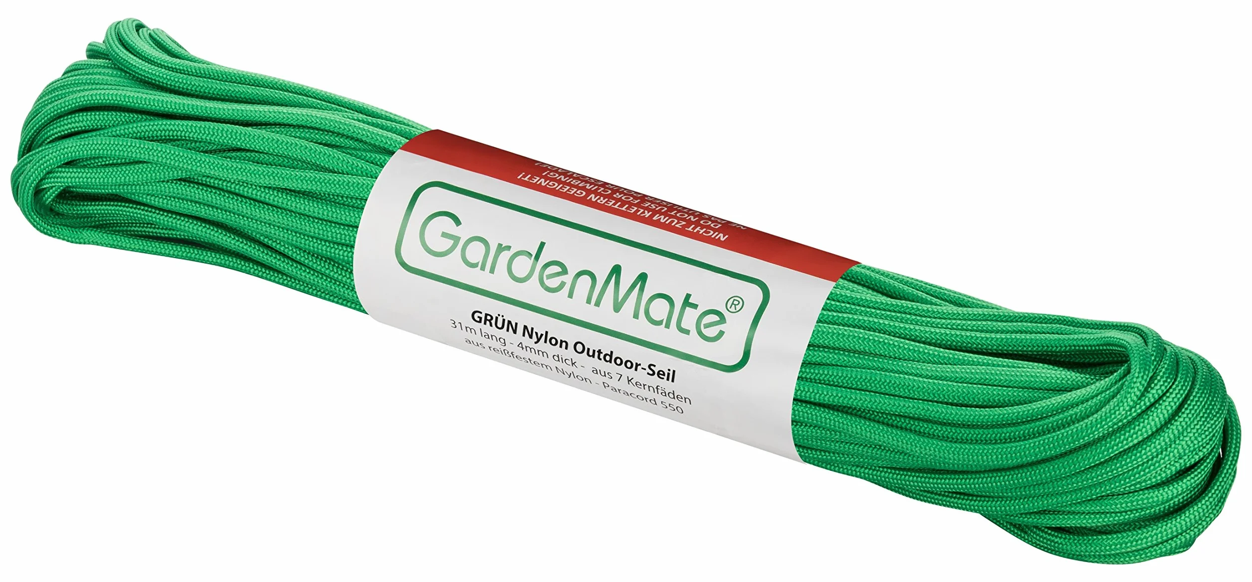 GardenMate Paracord 550 – profesjonalna lina ogrodowa z nylonu – RÓŻNE KOLORY – 31 m długości, 4 mm grubości – lina rdzeniowa z 7 włókien, z odpornego na rozrywanie nylonu