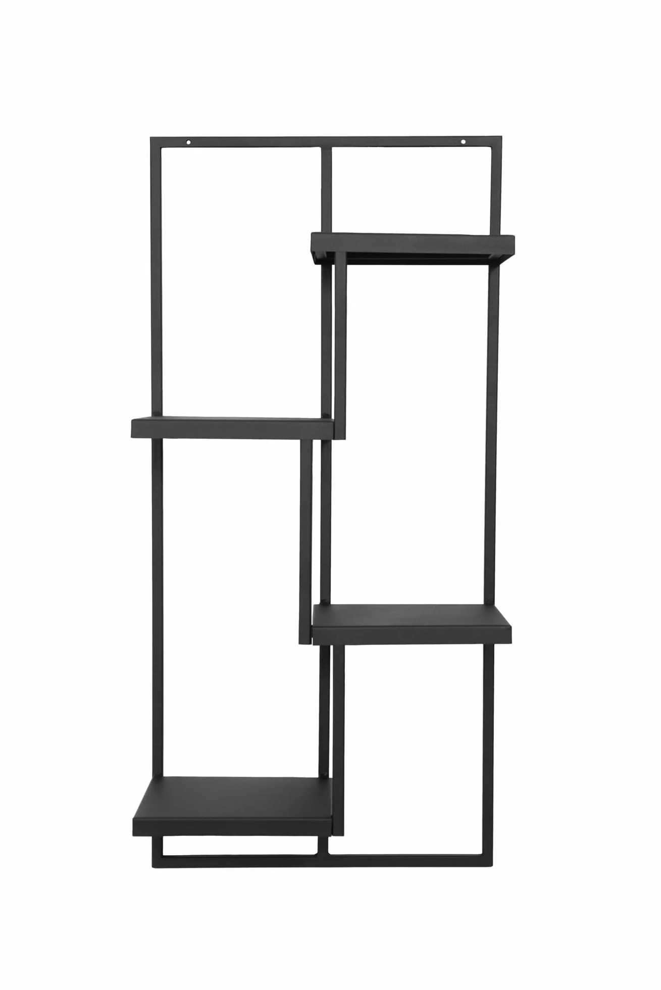 Naścienna Półka na Rośliny - Wiszący Stojak na Kwiaty - Wykonany z Metalu - Nowoczesny Dekor Ścienny do Salonu, Pokoju Nastolatka, Sypialni, Kuchni - 38x20x80cm - QUATTRO RIPIANI Czarny