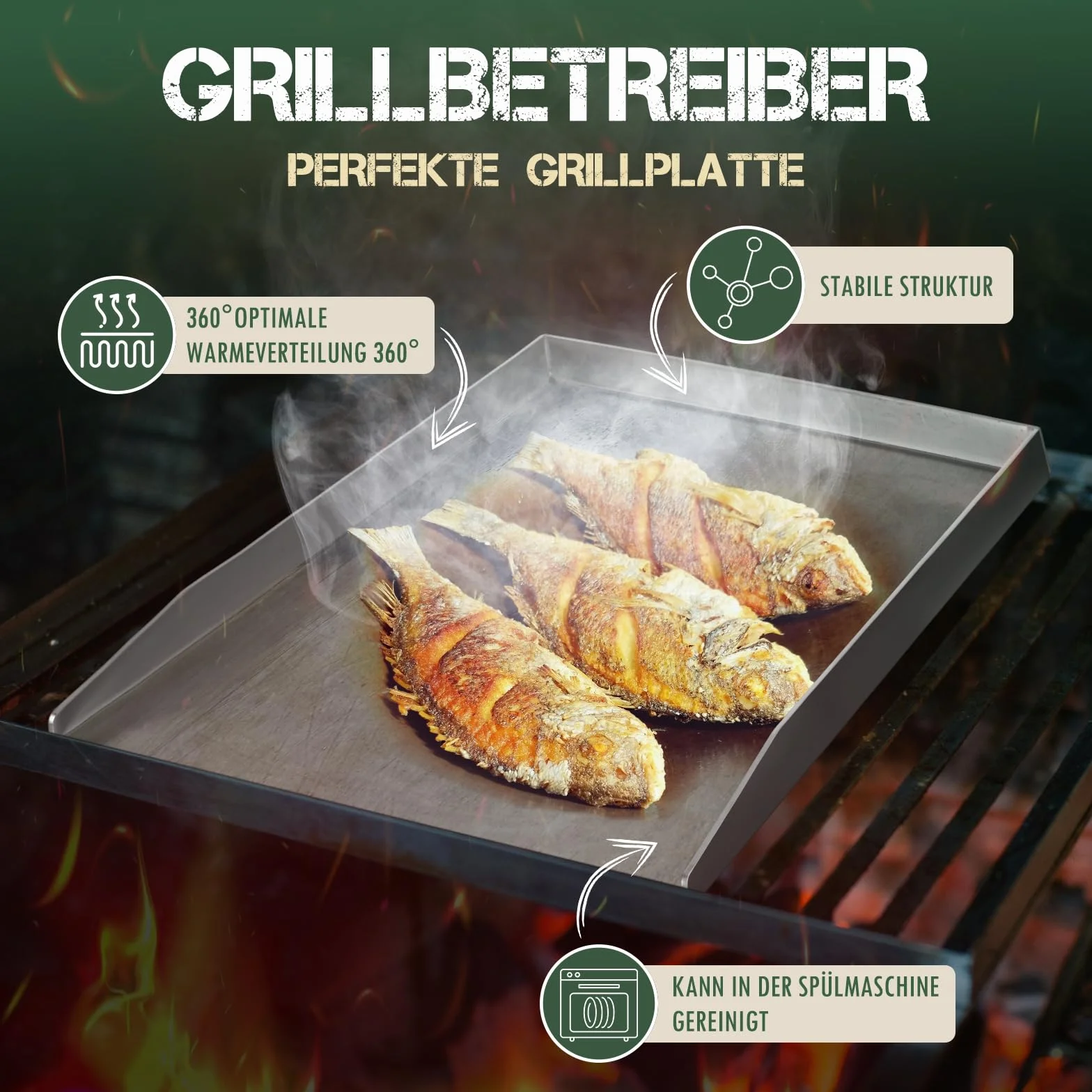 Płyta grillowa Plancha ze stali nierdzewnej 28x20 cm, akcesoria BBQ do grilla gazowego i węglowego