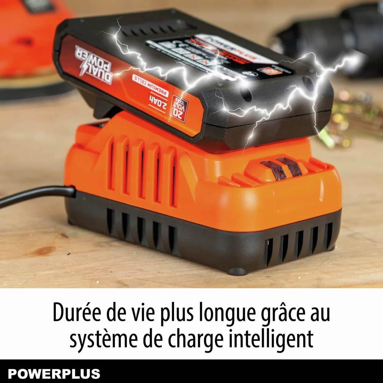 POWER plus Zestaw akumulatorów i ładowarek Dual Power 20 V 2,0 Ah 2 A