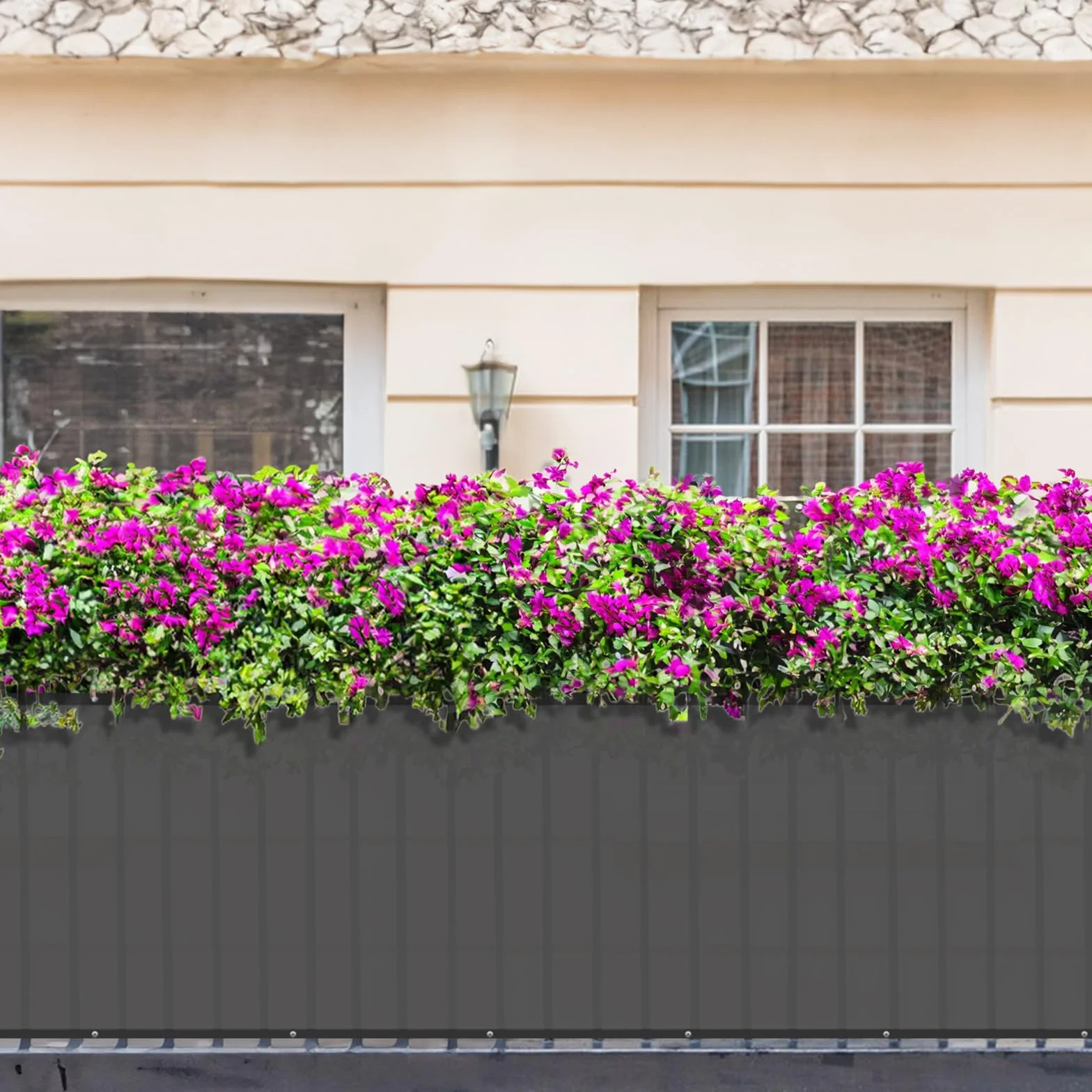 Sunnylaxx Osłona Balkonowa 100 x 500 cm,Ochrona przed Wiatrem, Nieprzejrzysta osłona Balkonu, PES 170 g/m², Ochrona przed Wiatrem i Promieniowaniem UV, z oczkami i opaskami Kablowymi,Antracyt
