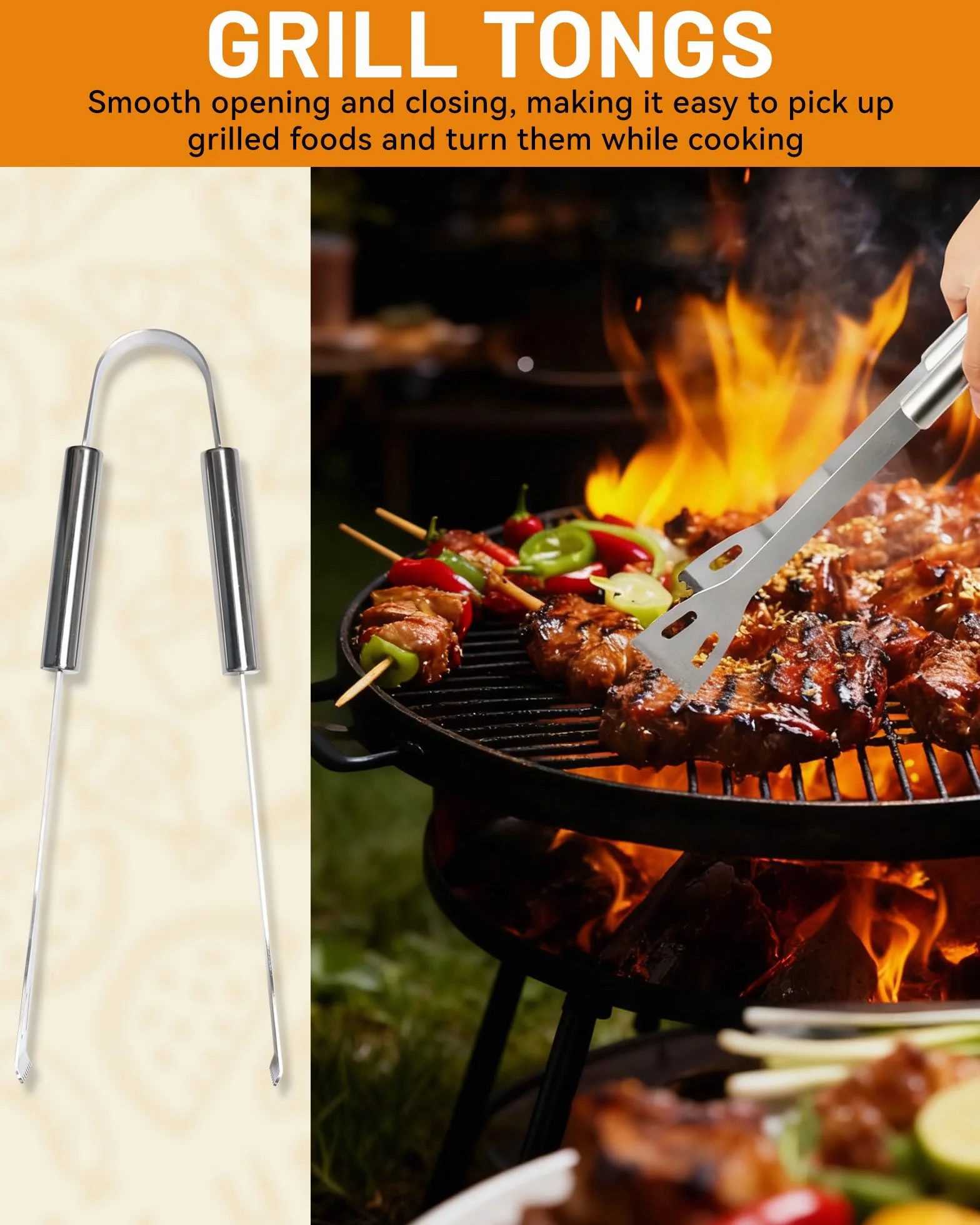 Zestaw do grillowania ze stali nierdzewnej 5-częściowy BBQ sztućce