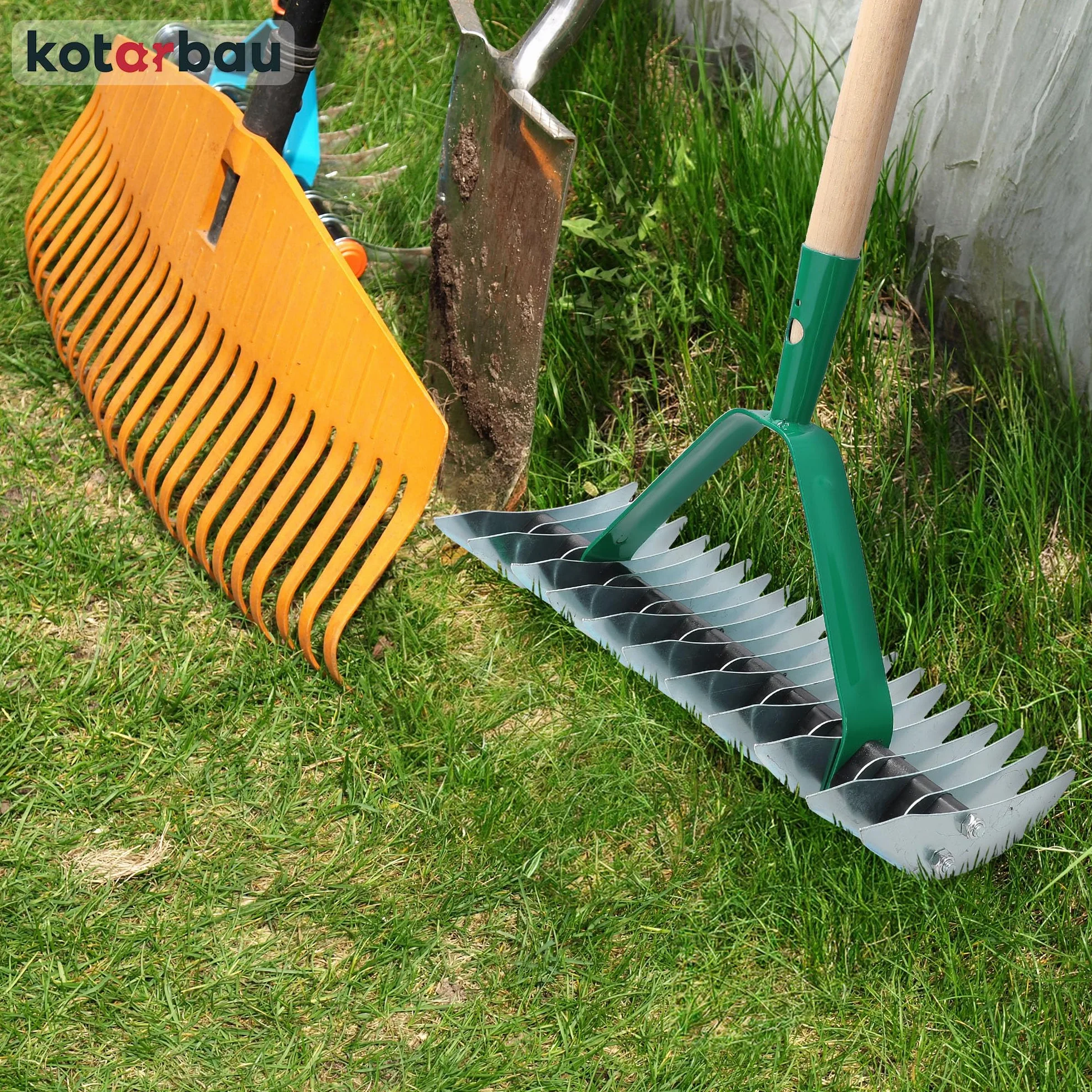 KOTARBAU® Ręczny napowietrzacz trawnika, 320 x 130 mm, wertykulator do trawnika, wertykulator ręczny