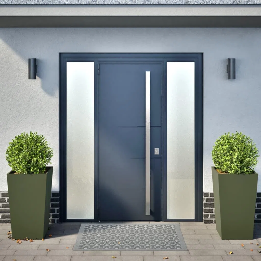 Donice ogrodowe 2 sztuki oliwkowa zieleń 45x45x75 cm stal ocynkowana na zewnątrz duże pojemniki na rośliny kwiaty warzywa z dnem montaż balkon patio taras