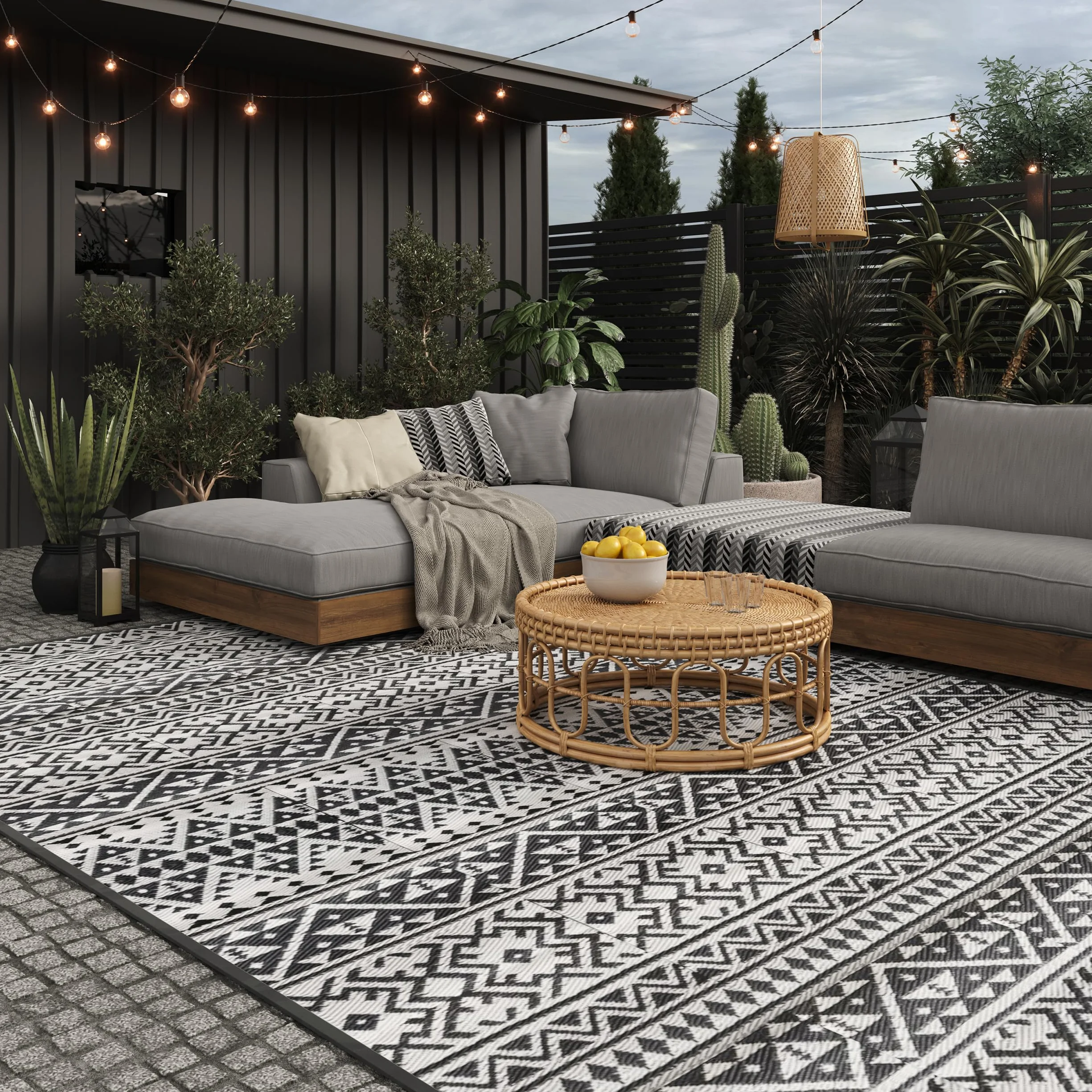 EVOCAMP Dywan zewnętrzny 200 x 300 cm odporny na warunki atmosferyczne koc piknikowy mata taras balkon