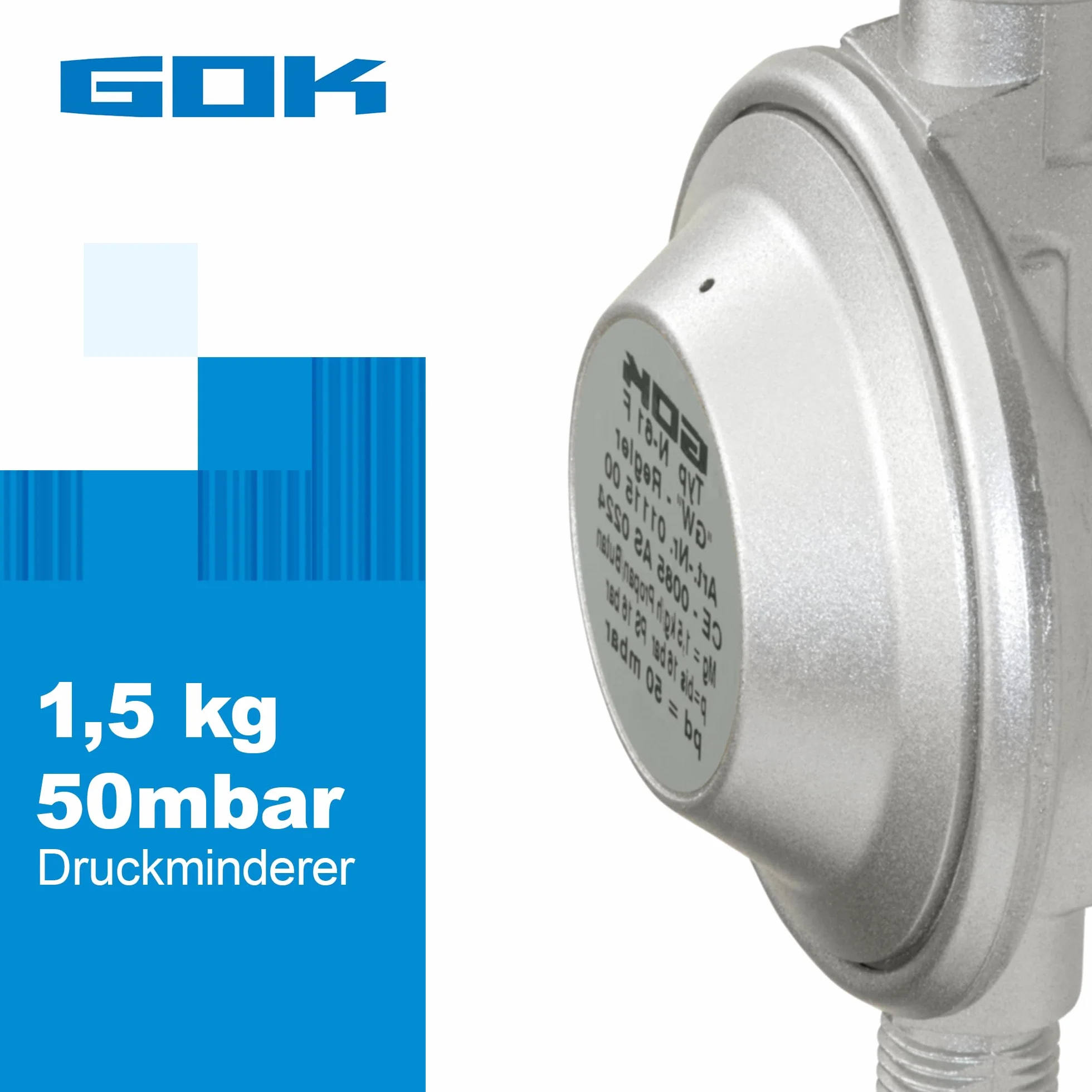 Zestaw regulatorów węża 50 mbar 150 cm