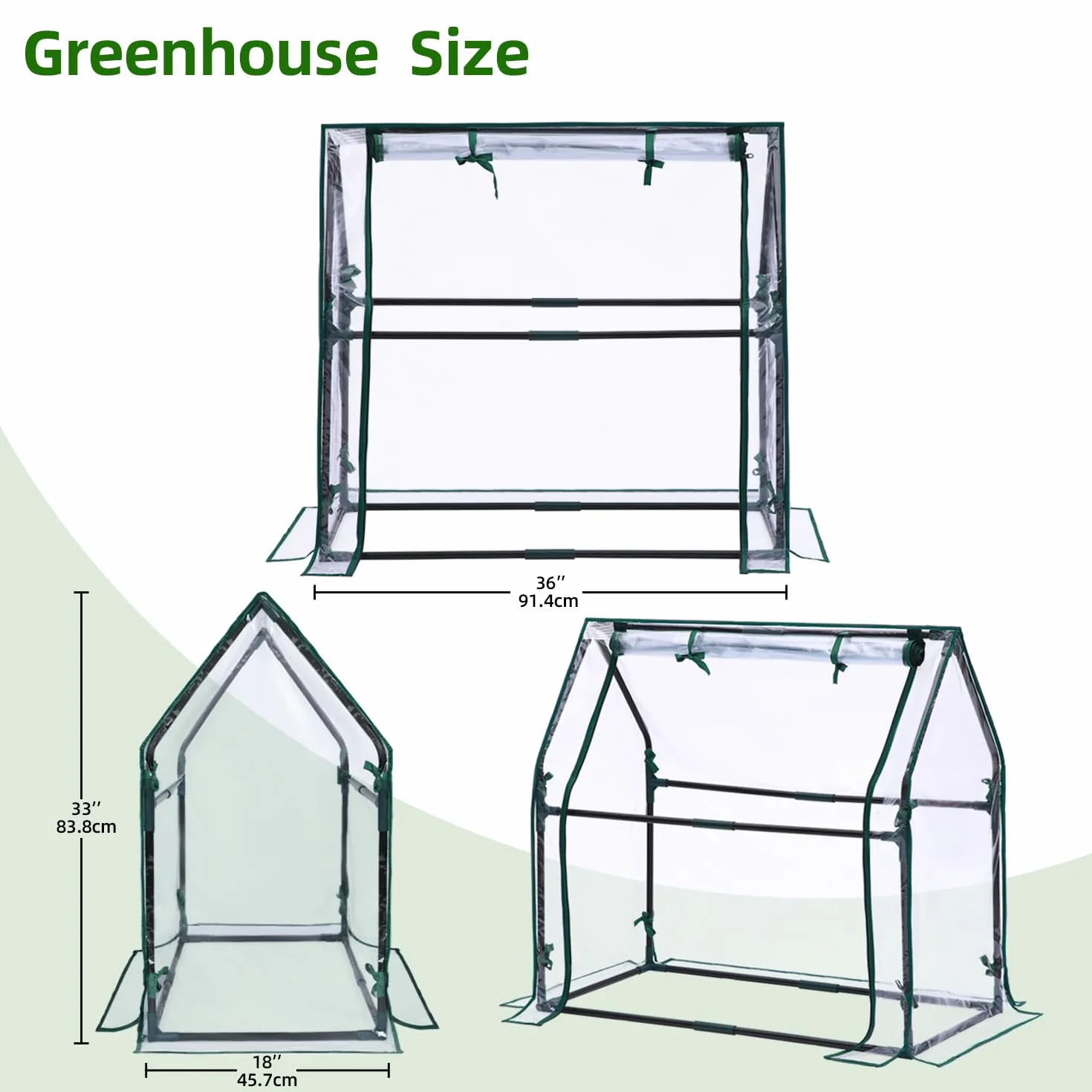 Ohuhu Mini szklarnia – przenośny namiot roślinny do użytku wewnątrz i na zewnątrz z wodoodporną podkładką, 91 x 46 x 84 cm, przezroczyste PVC, drzwi zapinane na zamek błyskawiczny