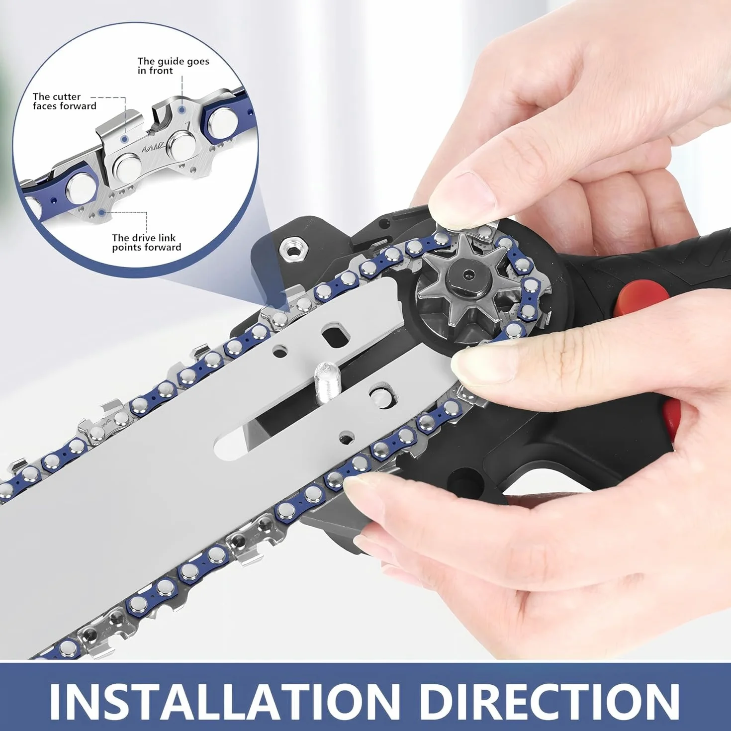 Łańcuch do piły łańcuchowej 1/4" LP 1,1 mm 37 ogniw, uniwersalny do mini pilarek, zestaw 4 sztuki