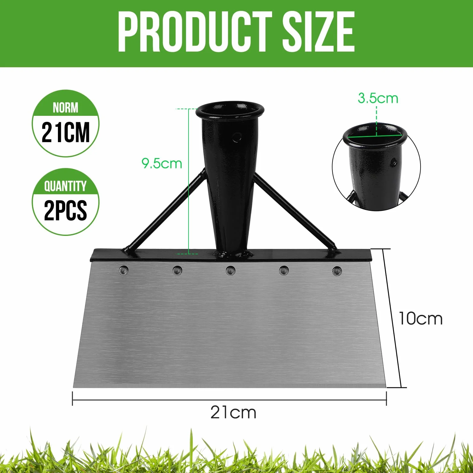 SWAWIS 21 cm szufla do czyszczenia ze stali manganowej, narzędzia ogrodowe 2 sztuki