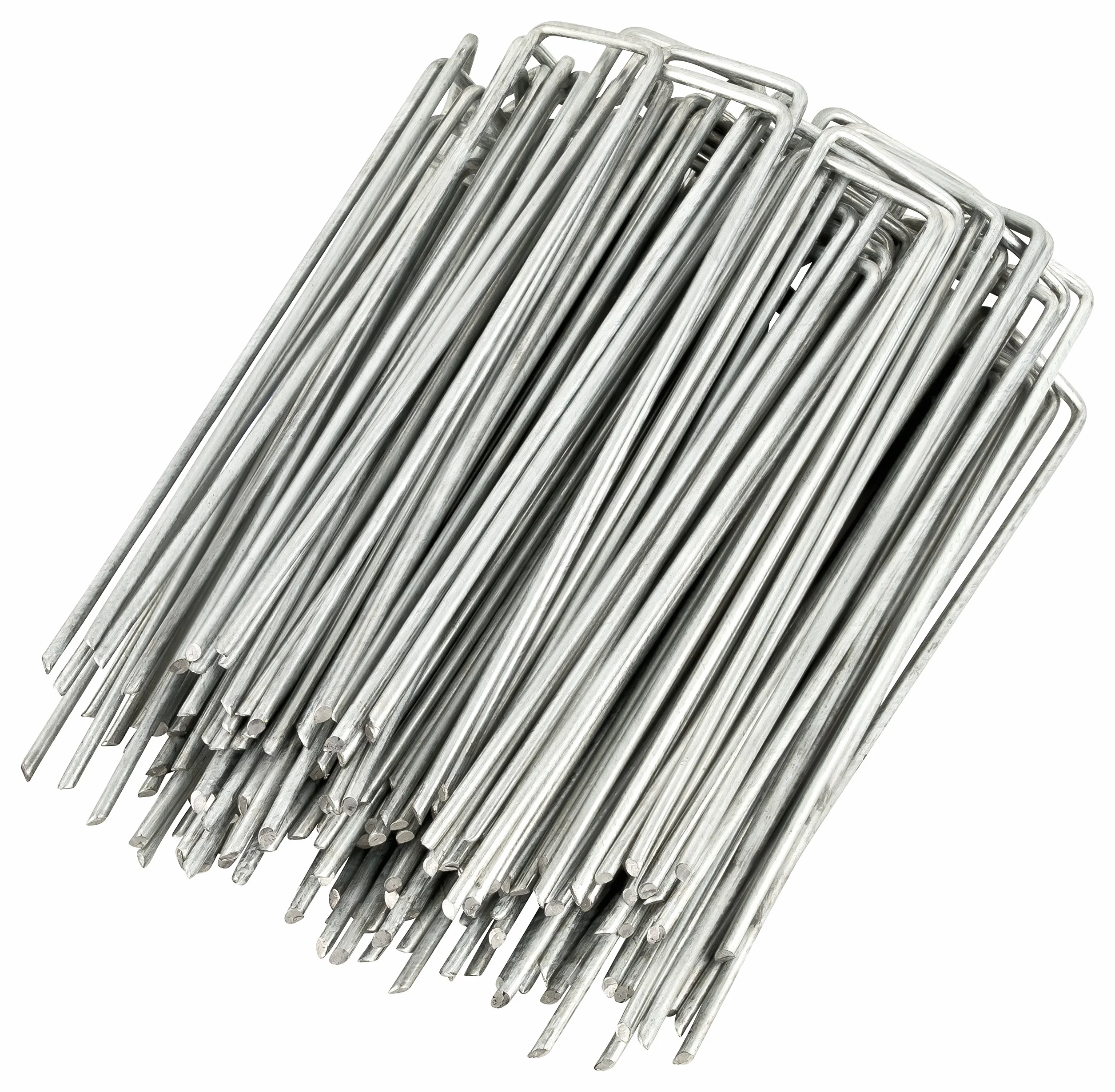 GardenMate 50 sztuk, antykorozyjne, 15 cm, 11 Gauge, wytrzymałe, płaskie górne, ogrodowe słupki, kolce, szpilki, śledzie, ocynkowane zszywki do kotwiczenia tkaniny krajobrazowej, 50 szt