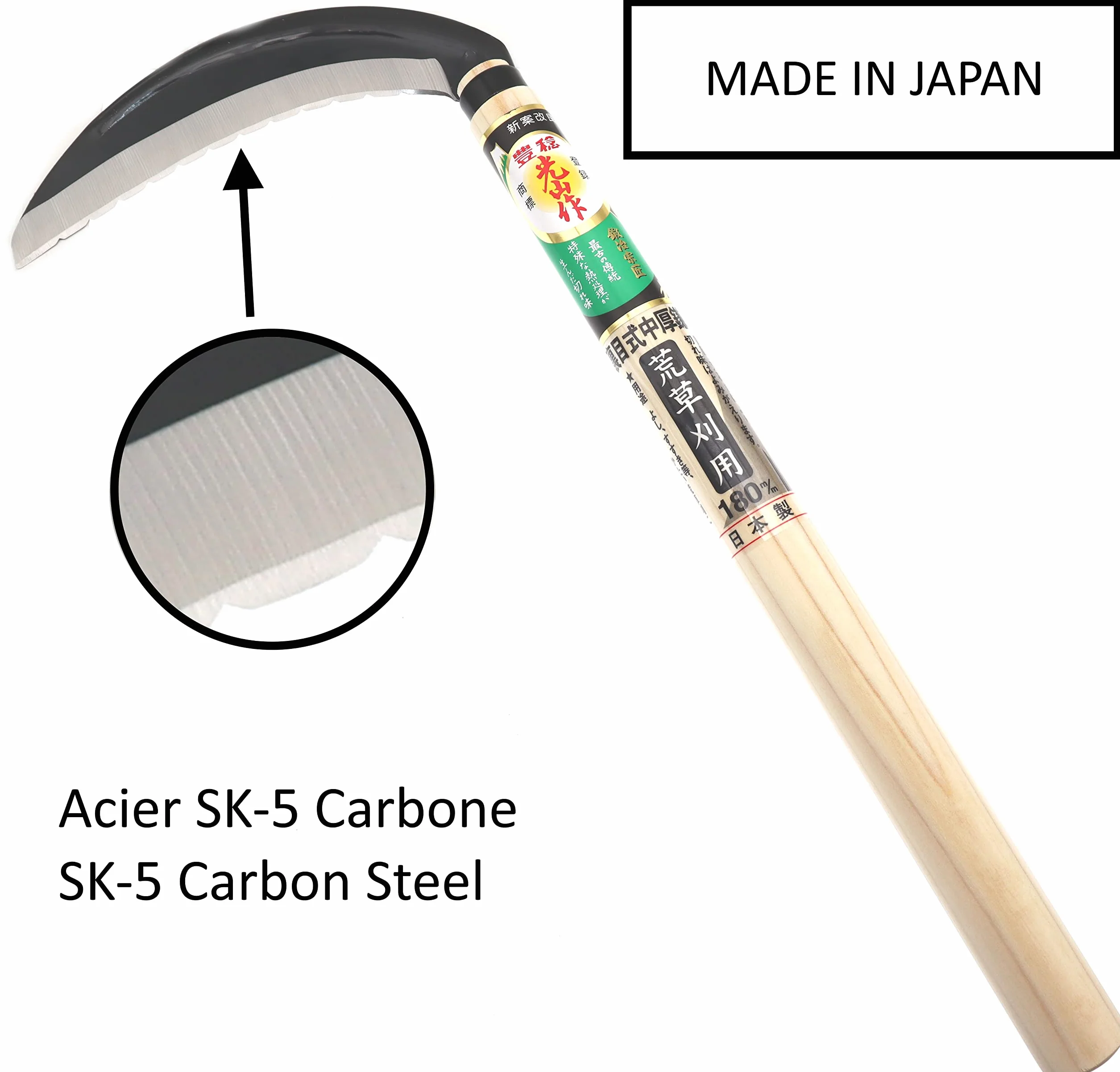 Japoński Sierp Stalowy SK-5 do Koszenia Twardej Trawy Narzędzie Ogrodnicze Made in Japan