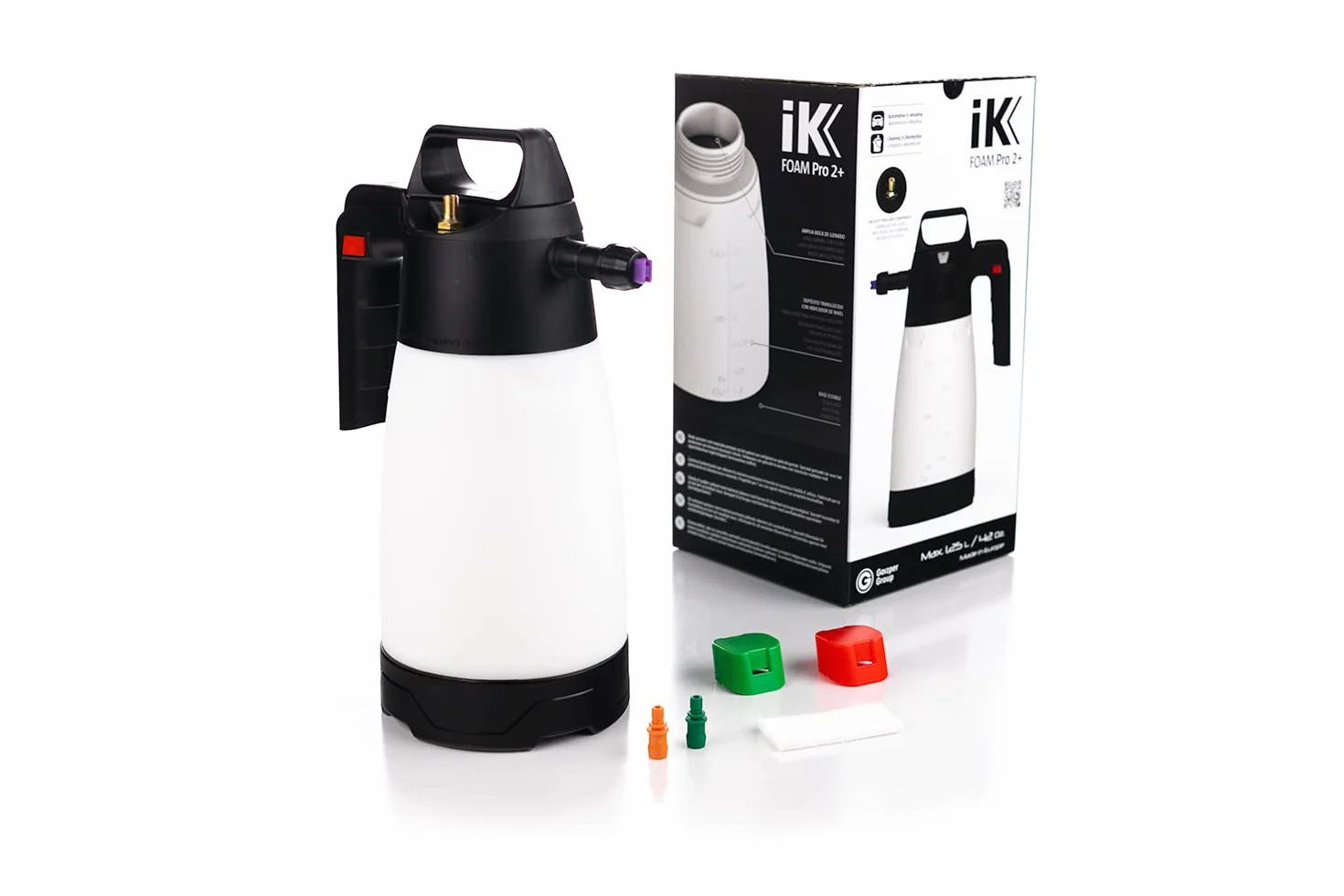 Profesjonalny opryskiwacz IK Foam Pro 2+ - Pojemność użytkowa 1,25 l - Czyszczenie i konserwacja - Przeznaczony do aplikacji środków pianotwórczych - Zawiera złącze sprężonego powietrza multicoloured