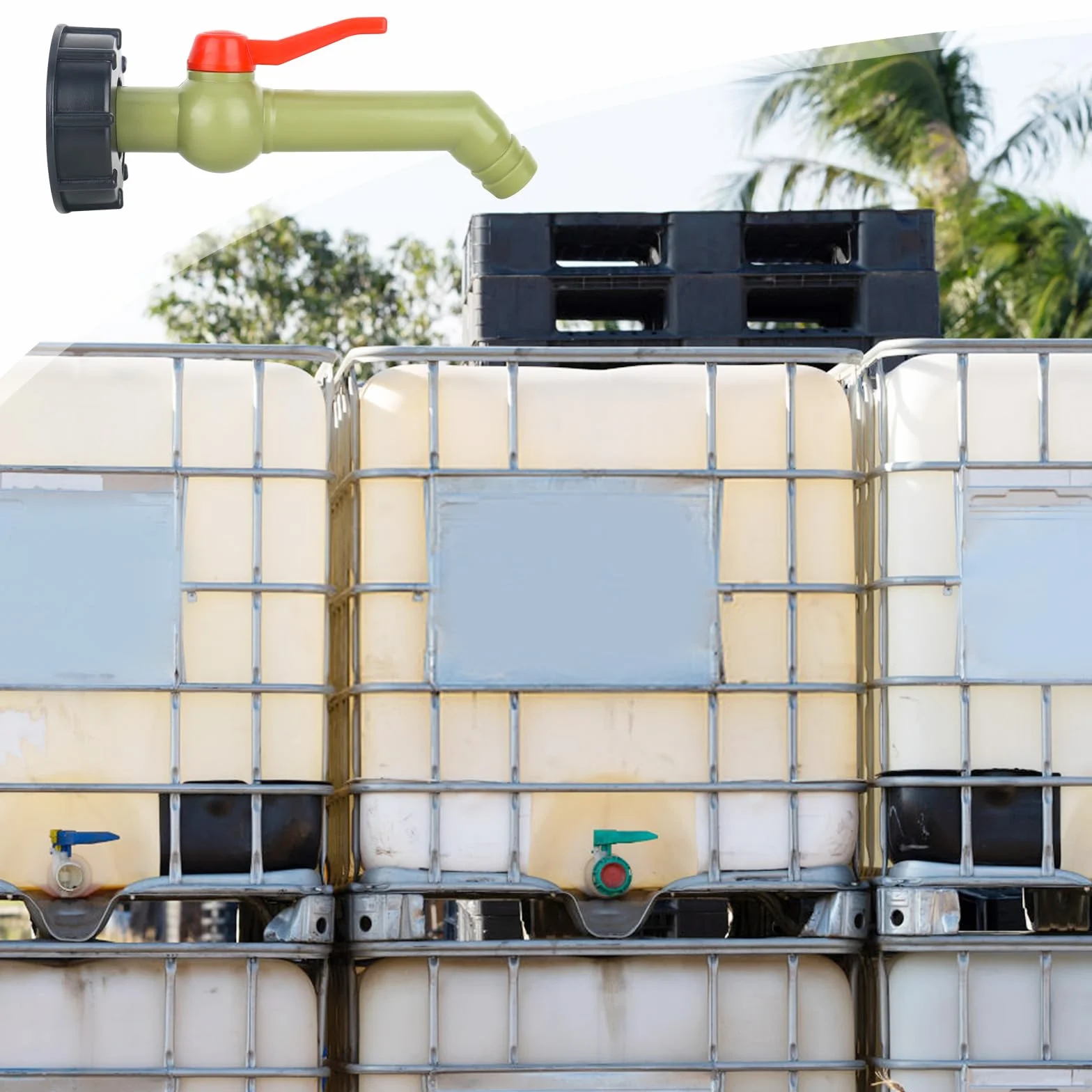 IBC Kran spustowy i zawór kulowy IBC, 1 calowy kran do zbiorników wody deszczowej (DN40/50)