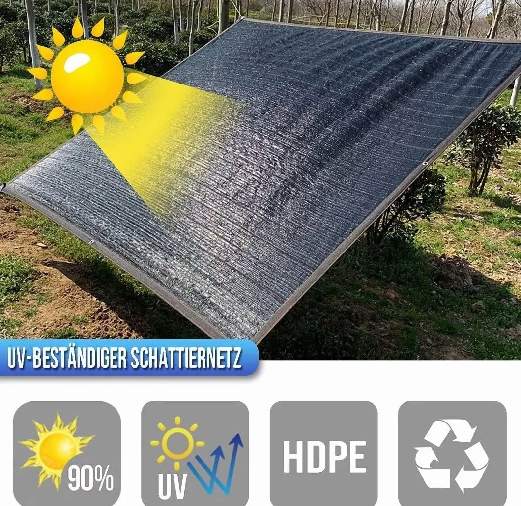 Siatka zacieniająca 3 x 4 m czarna 90%-95% UV odporna do ogrodu