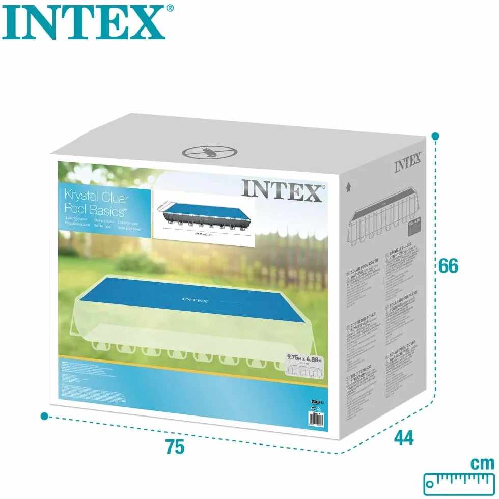 Intex Plandeka solarna prostokątna 975 x 488 cm 160 mikronów Niebieska