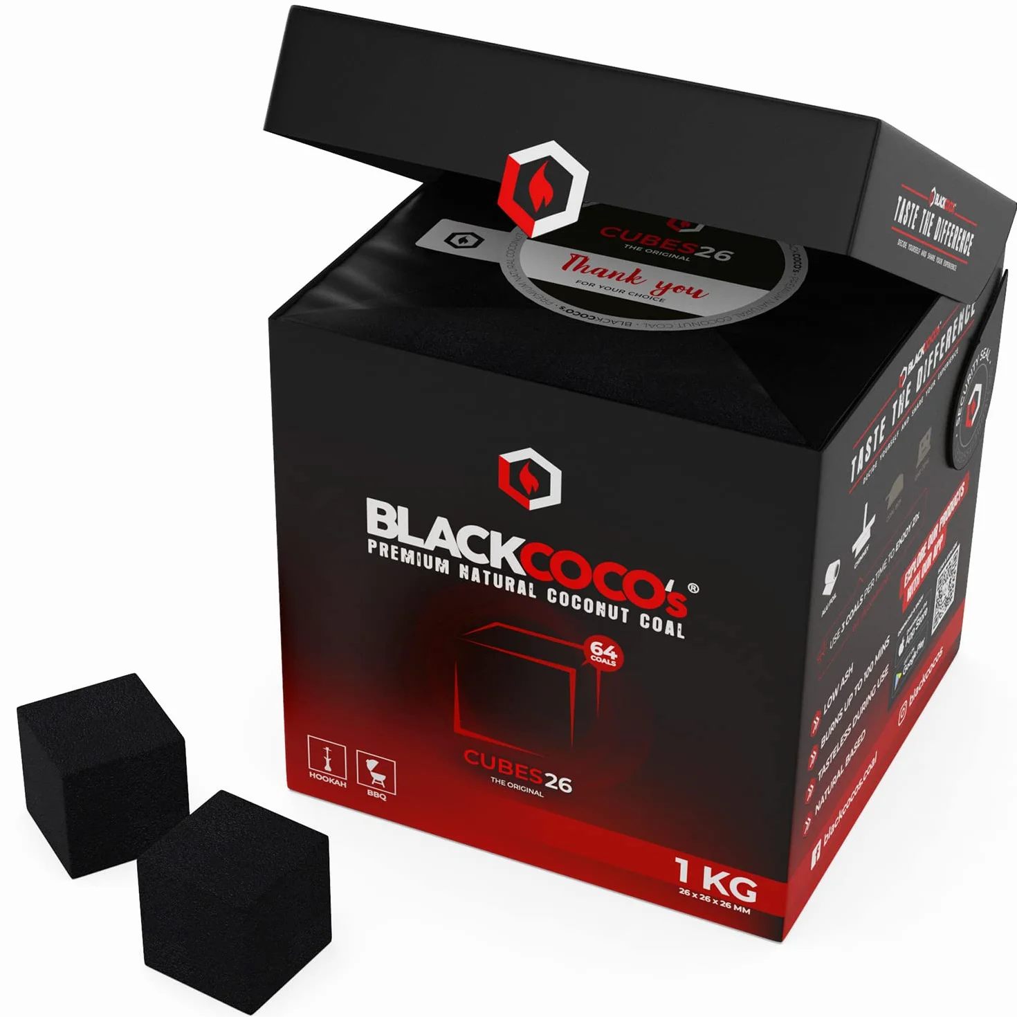 Blackcoco's Premium Węgiel Kokosowy Naturalny Do Sziszy 1Kg