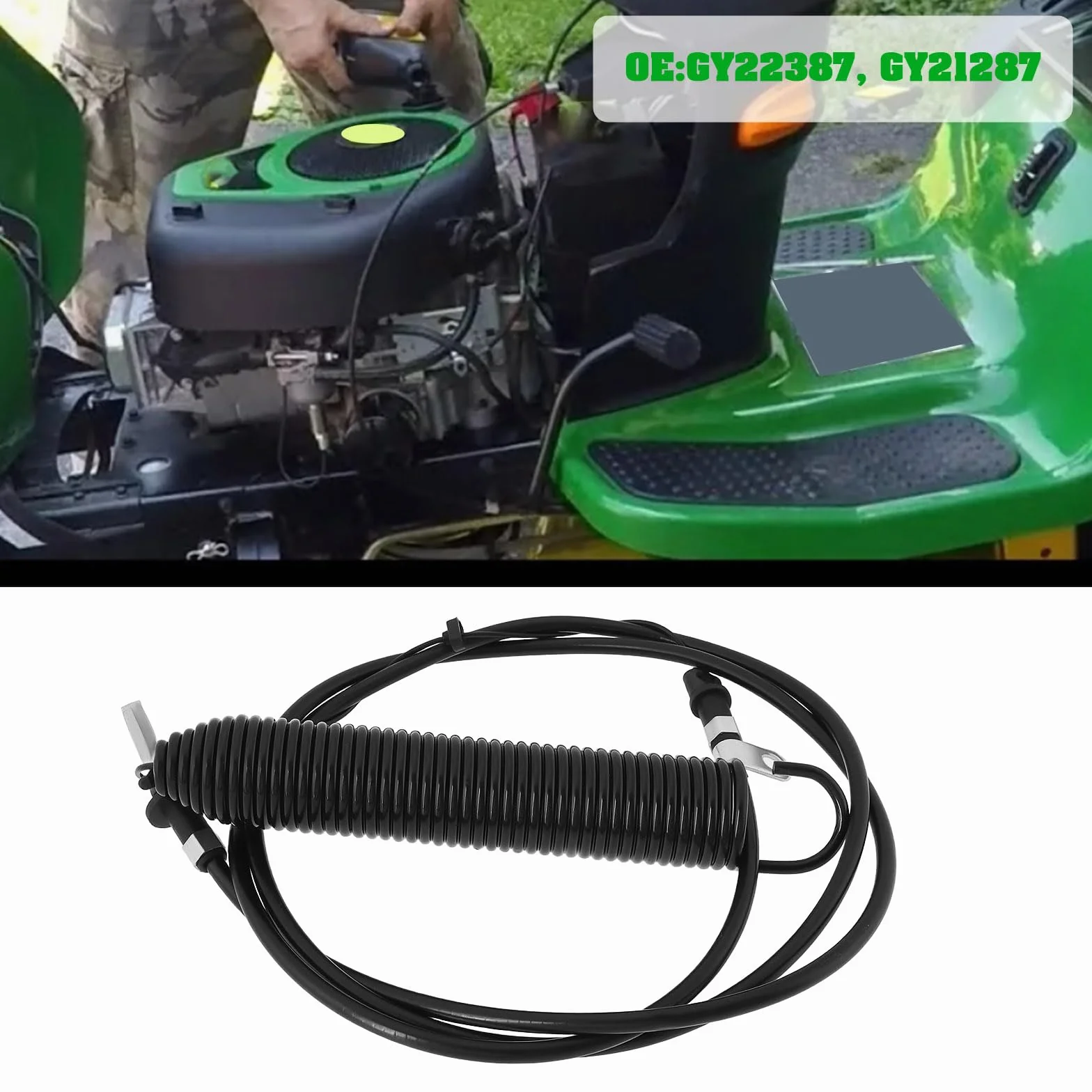 1 x przewód sterowania WOM ciągnika trawnikowego GY22387 część zamienna kabel sprzęgła sprzęgła GY21287 kompatybilny z John Deere D100 D105 D110 D120 S/N