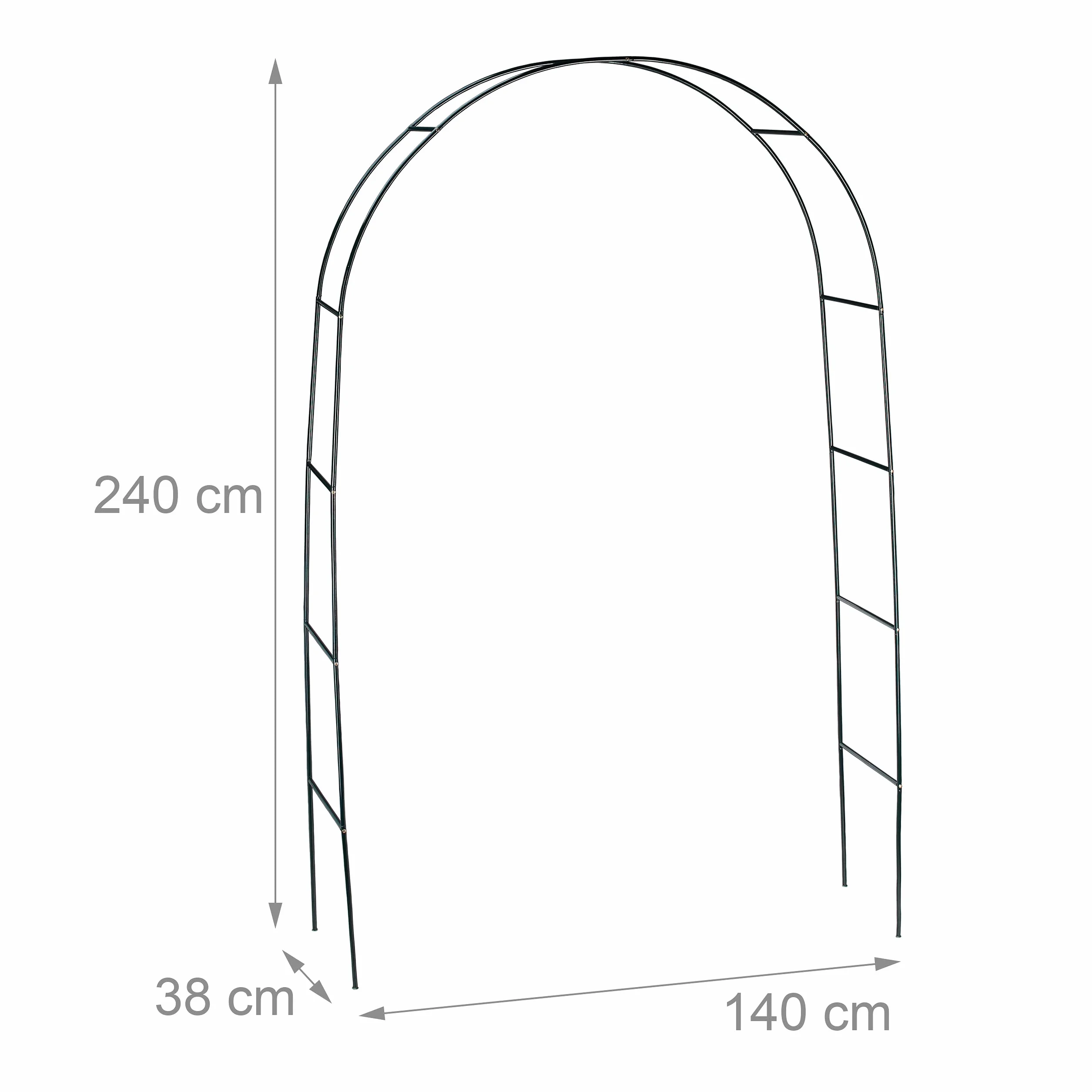 Relaxdays ‎10010020 Pergola na Róże, Zielony, 38 x 140 x 240 cm