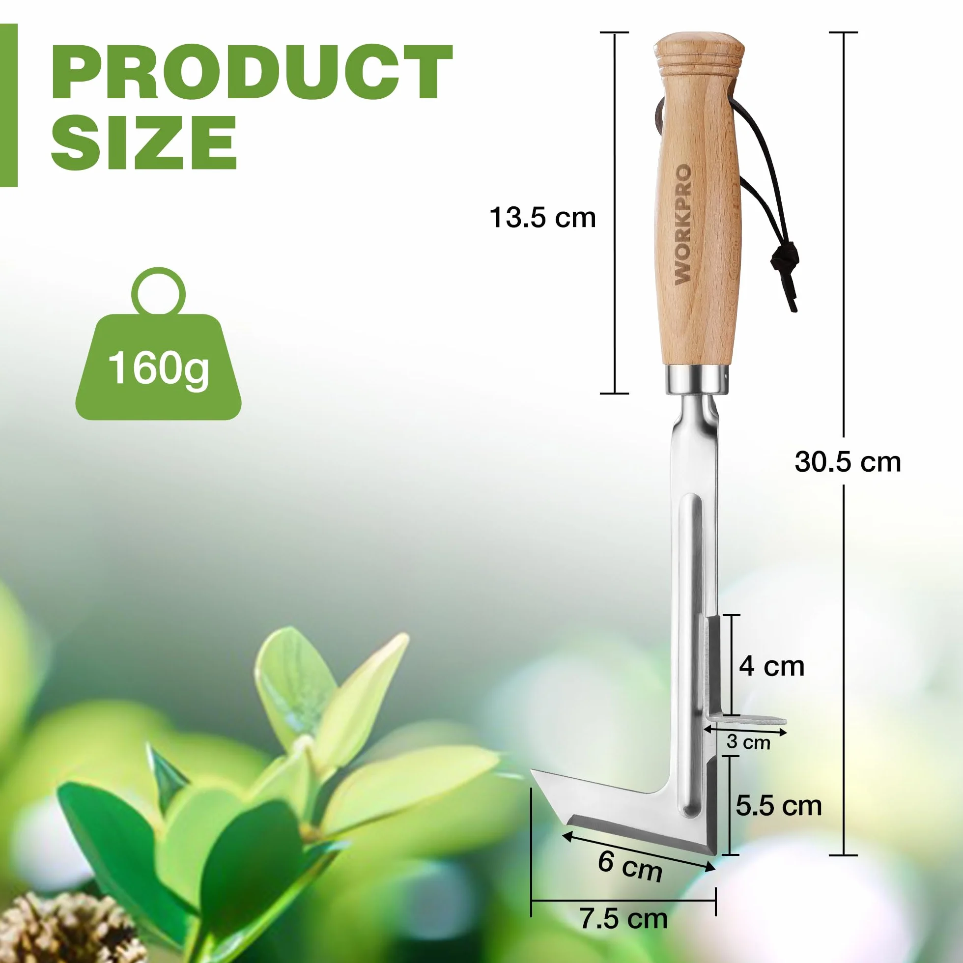 WORKPRO Narzędzia do pielenia 30 cm, ściągacz do chwastów i pęknięć, ręczny odchwaszczacz z ząbkowaną krawędzią, zadaszenie ogrodnicze do przegubów ogrodowych, trawnika, patio, chodnika i mchu