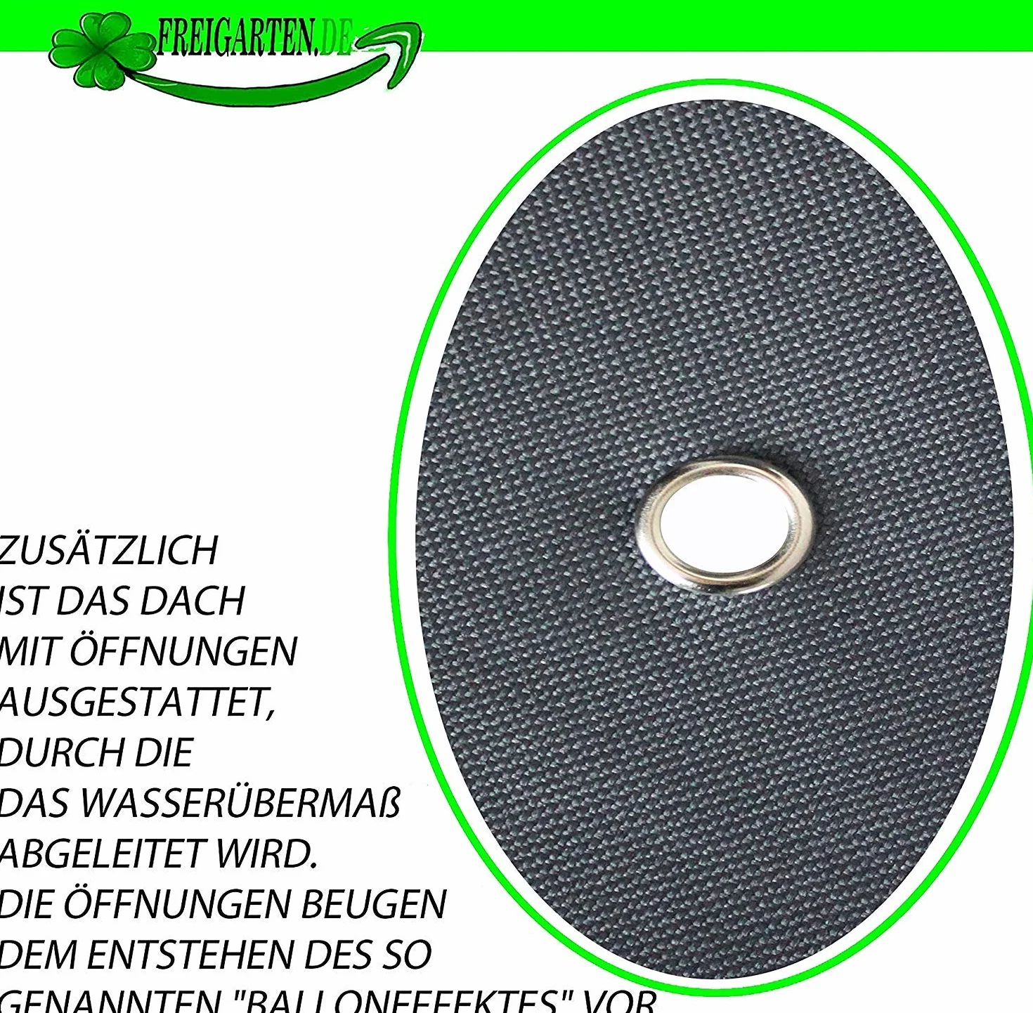 Zapasowy dach do altany freigarten.de, 3 x 3 m, wodoszczelny, materiał: Polichlorek winylu Panama Soft 370g/m², ekstra mocny, model 2 (antracyt)