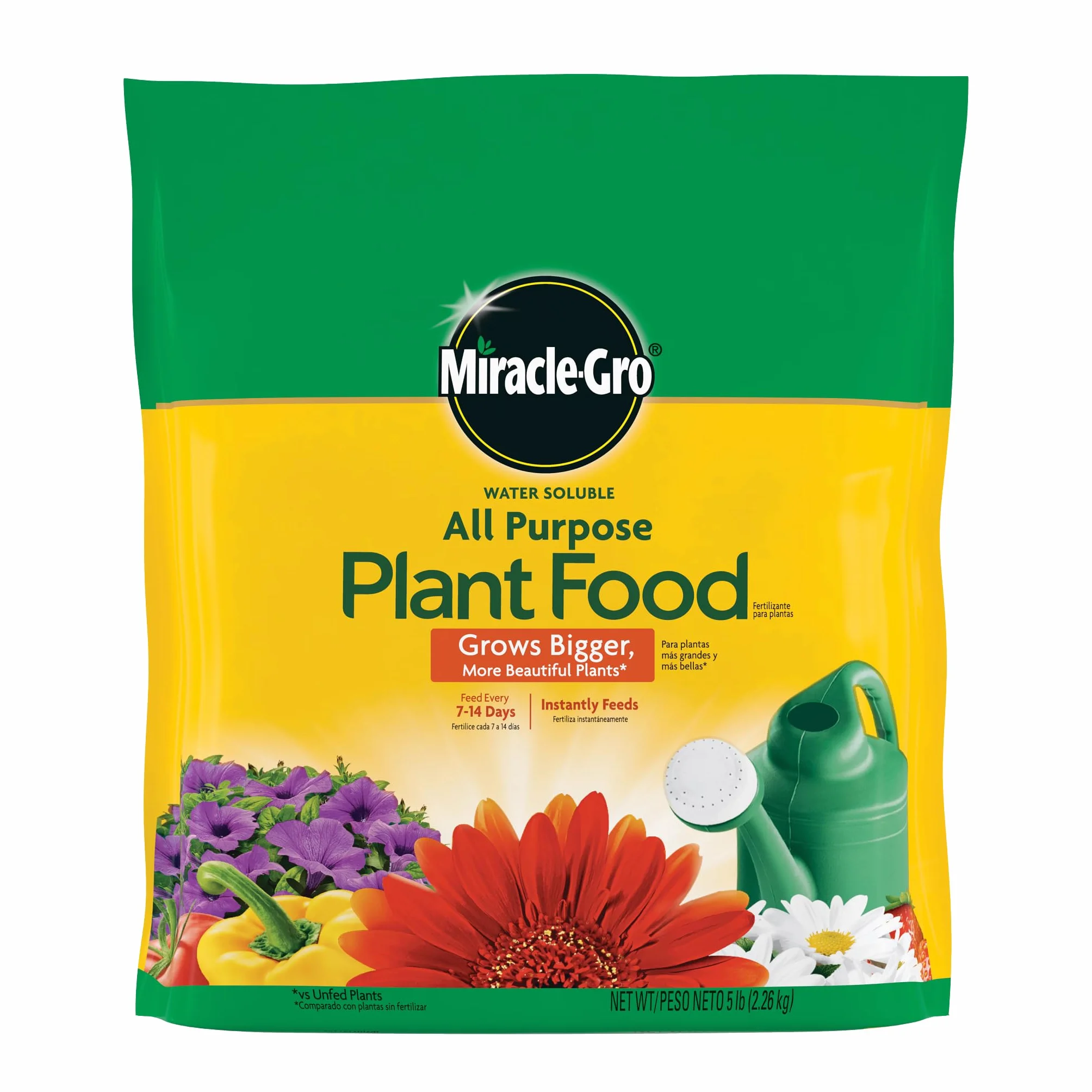 Miracle Gro rozpuszczalny w wodzie uniwersalny pokarm roślinny, 24 8 16, natychmiast nawozi rośliny, wodoodporna torba 2,3 kg.