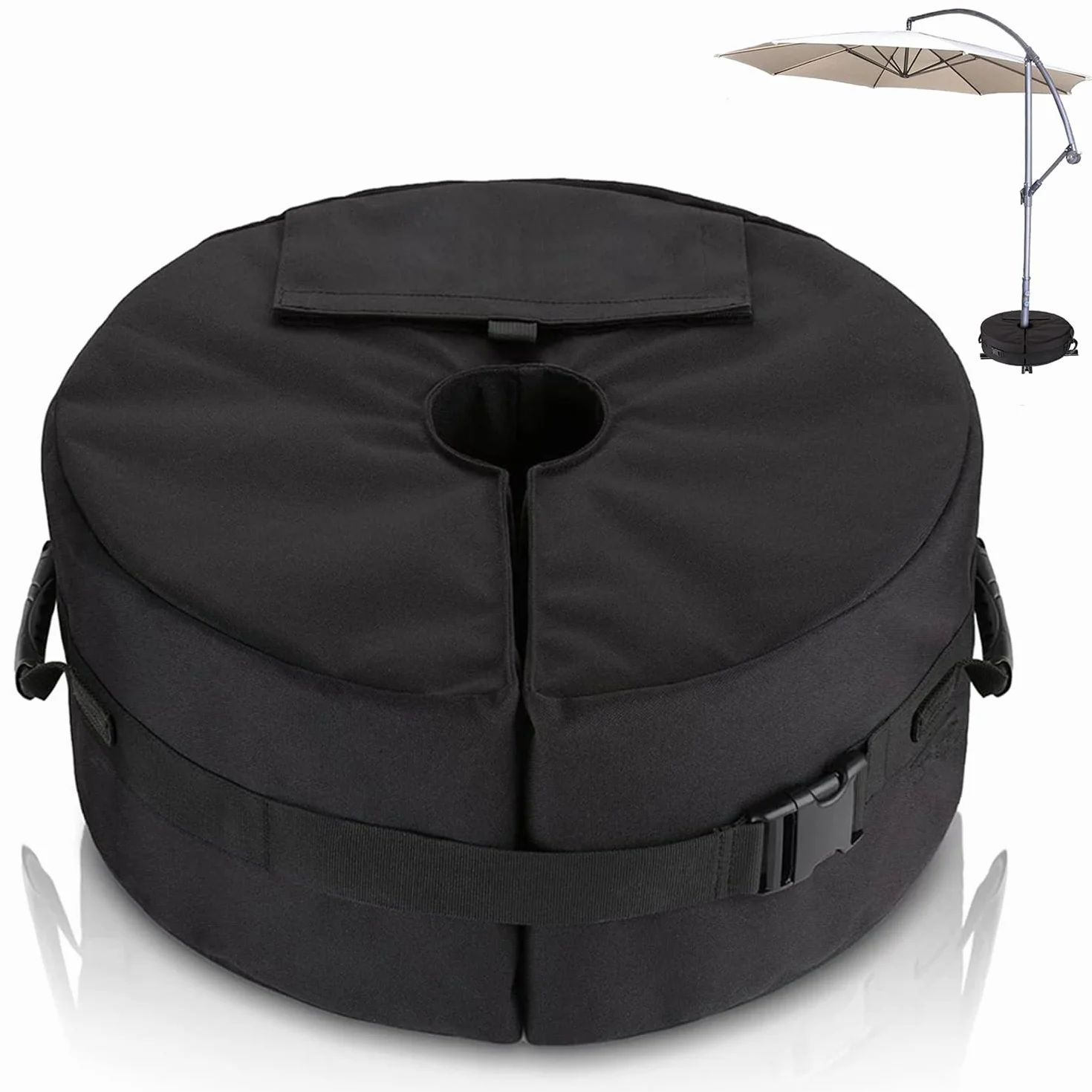 Flagest Podstawa Parasola Ogrodowego Z Regulacją Średnicy 40 kg Okrągły Parasol Przeciwsłoneczny Patio Beach