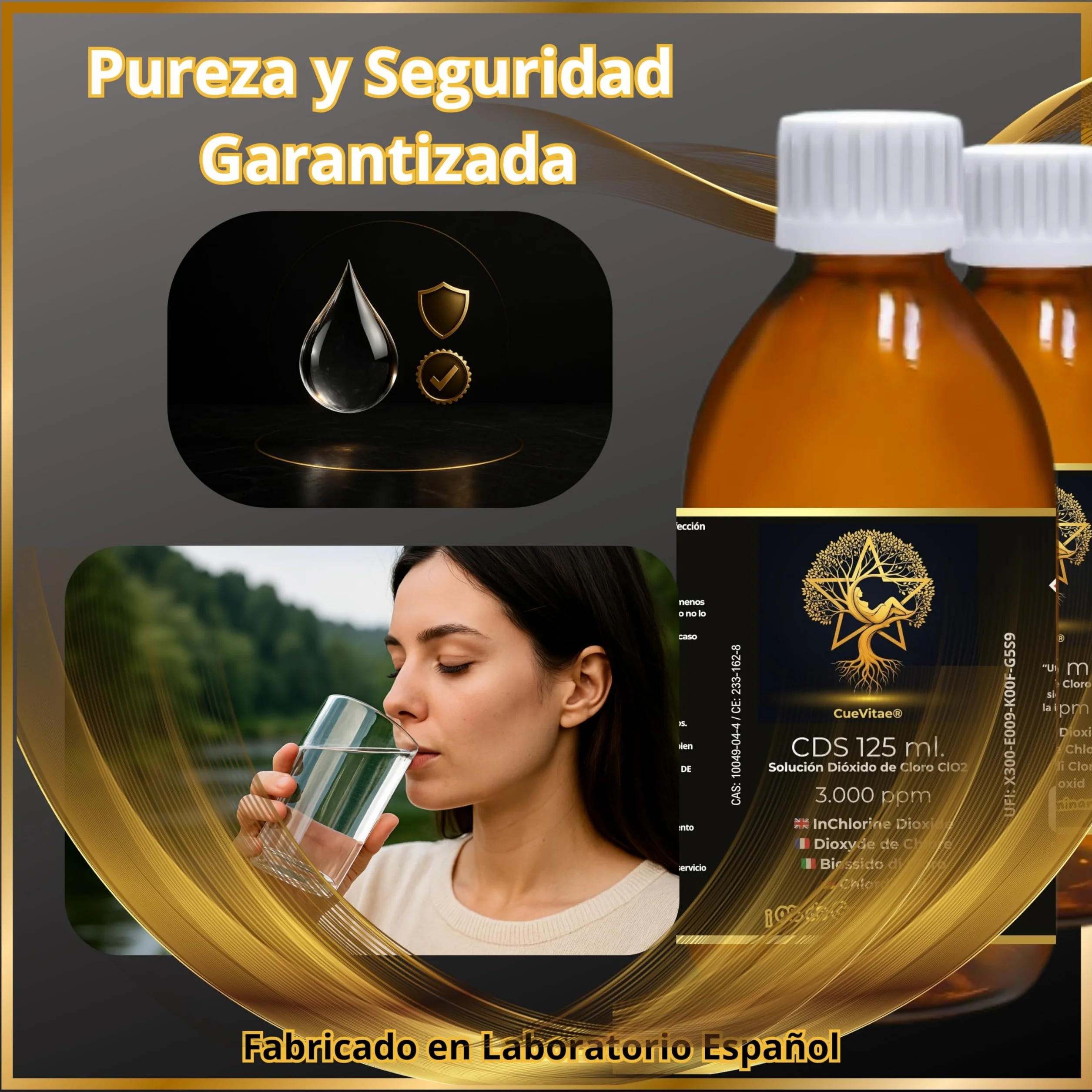 2 x 125 ml. CDS/CDL 3000 PPM (250 ml) | Najnowsza produkcja dwutlenku chloru | Produkt już aktywowany | Gotowy do dozowania | W tym Dozownik zapewniający większą precyzję