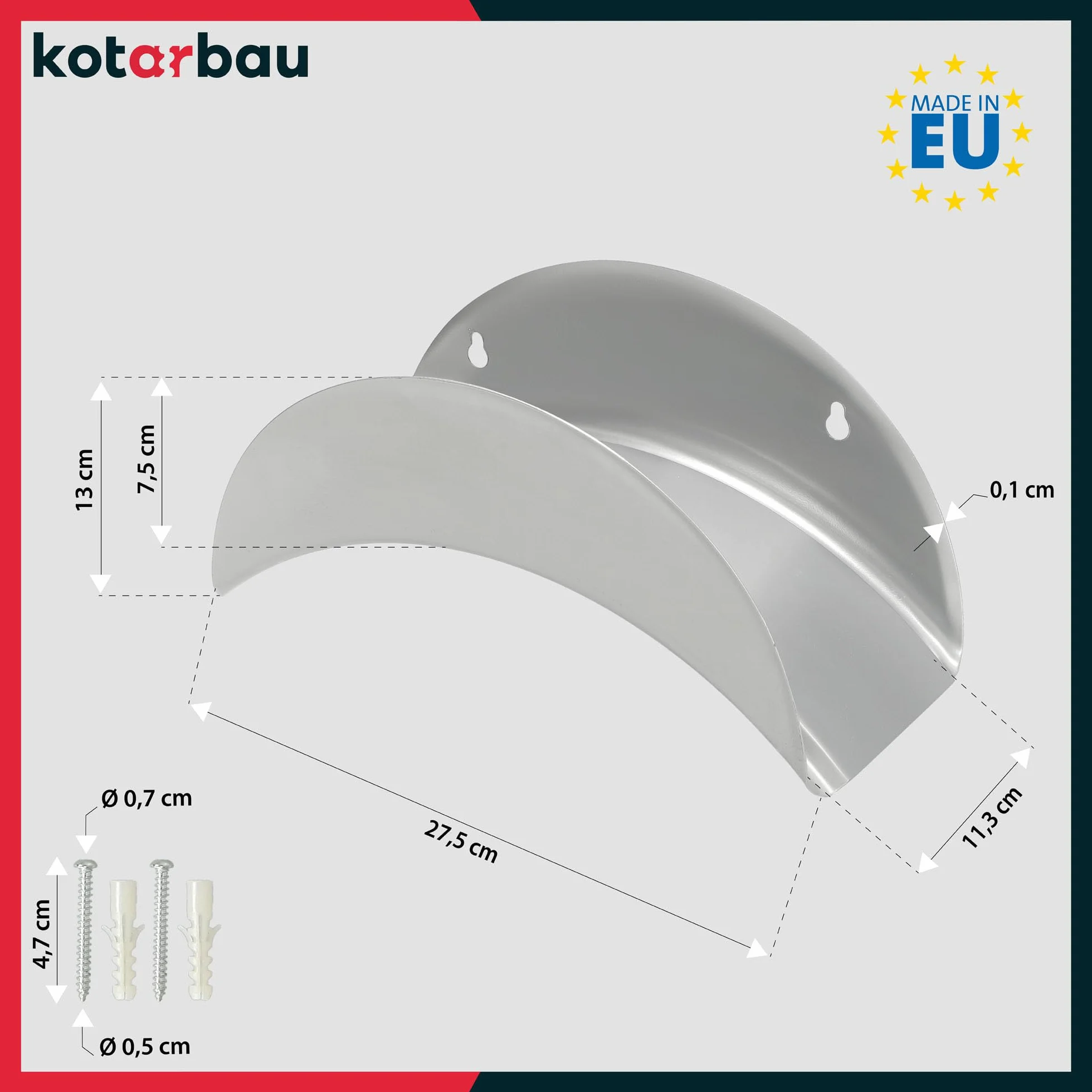 KOTARBAU® 2 szt. Uchwyt na Wąż Ogrodowy 275 x 113 x 1 mm Stalowy Ścienny Wieszak
