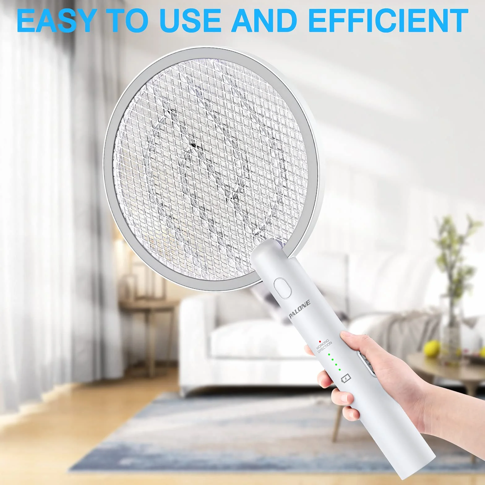 PALONE Fly Zapper 3000 V pułapka na muchy z ładowaniem USB, łapka na muchy, ochrona przed owadami, biały łapacz owadów do komarów, much, pszczół, moli