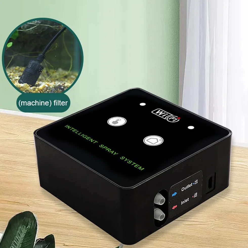 Inteligentny System Nawadniania Terrarium, Dysze Sprayowe 360 ​​° Regulowane Czasowe Kontrolowane Przez Czas Telefon Komórkowy Zdalny Terrarium, dla Zakładu Gadów (wielobarwność)