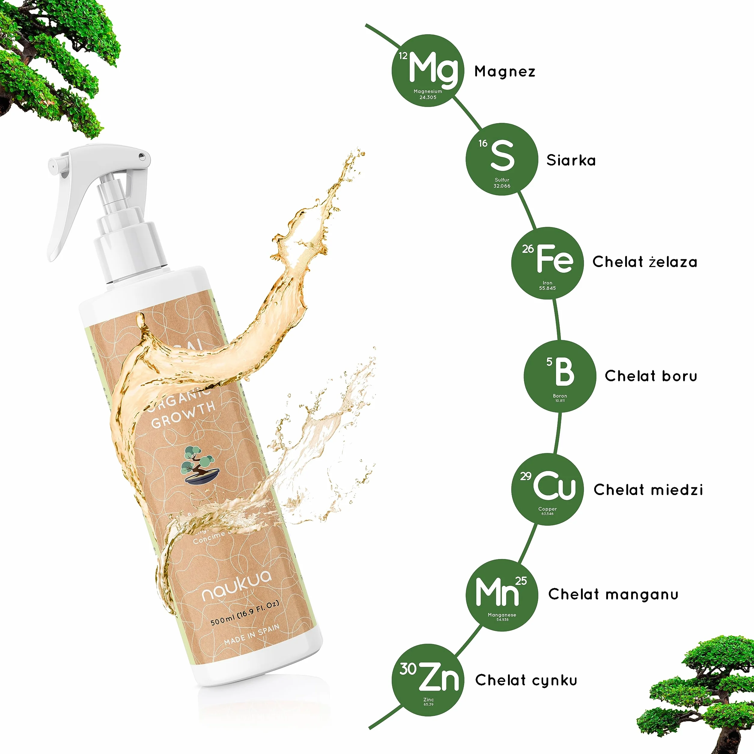 500ml Organiczny Nawóz w Płynie Bonsai - Poprawia Zdrowie Bonsai, Żyzność Gleby i Ogólną Wytrzymałość - 100% Naturalny - Wyprodukowano w UE - Spray Gotowy Do Użycia Na Wszystkie Rodzaje Bonsai.