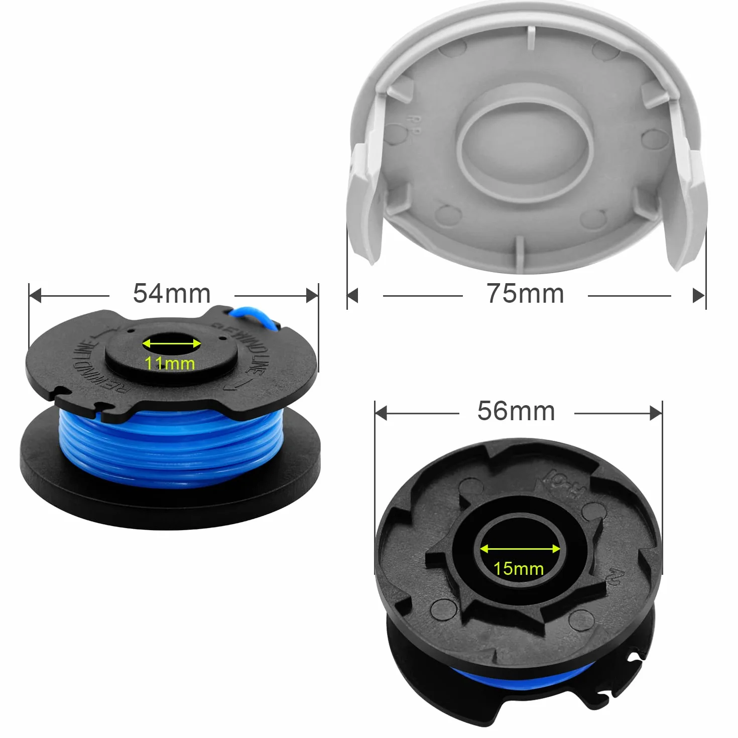 Sznurek do podkaszarki Ryobi One+ 18V 24V 40V, żyłka 6 szpulek 3,35m 1,6mm, zamiennik AC14RL3A