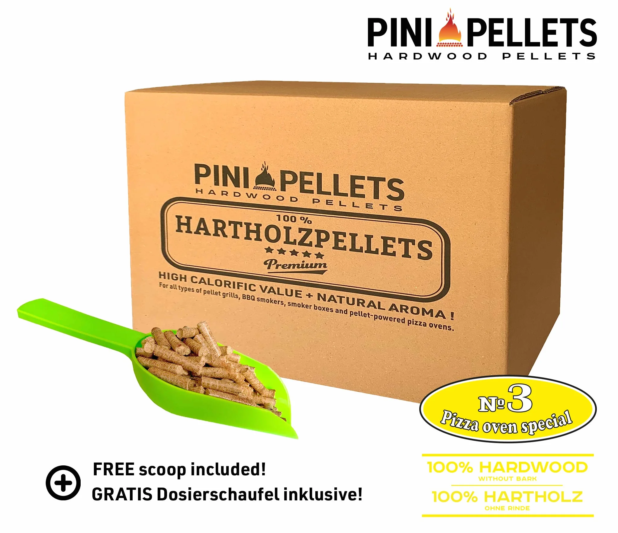 PINI Pellet z twardego drewna 10 kg do pieca do pizzy