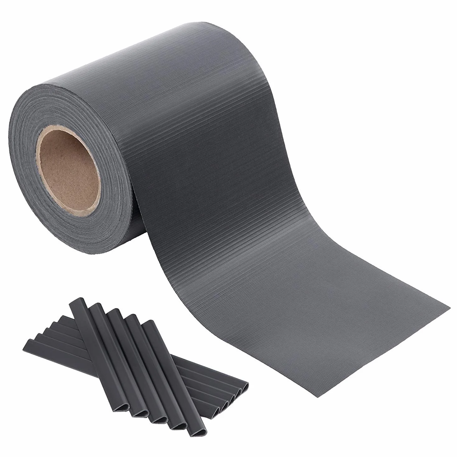 SONGMICS GPJ100GY, 100 m, PCW, ochrona przed wzrokiem, folia ogrodzeniowa, ochrona przed wiatrem, 2 rolki m x 19 cm, bardzo grube, z 50 x klipsami mocującymi, antracytowa