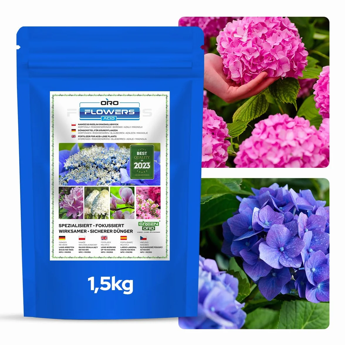 FLOWERS ACID 1,5KG Nawóz do hortensji i roślin kwasolubnych