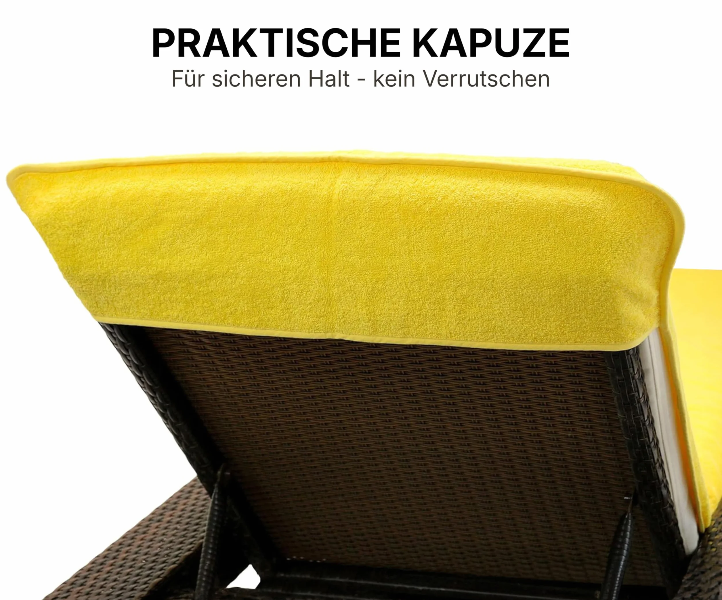 Brandsseller Pokrowiec ochronny na leżak ogrodowy, plażowy, ręcznik frotte, ok. 75 x 200 cm – żółty