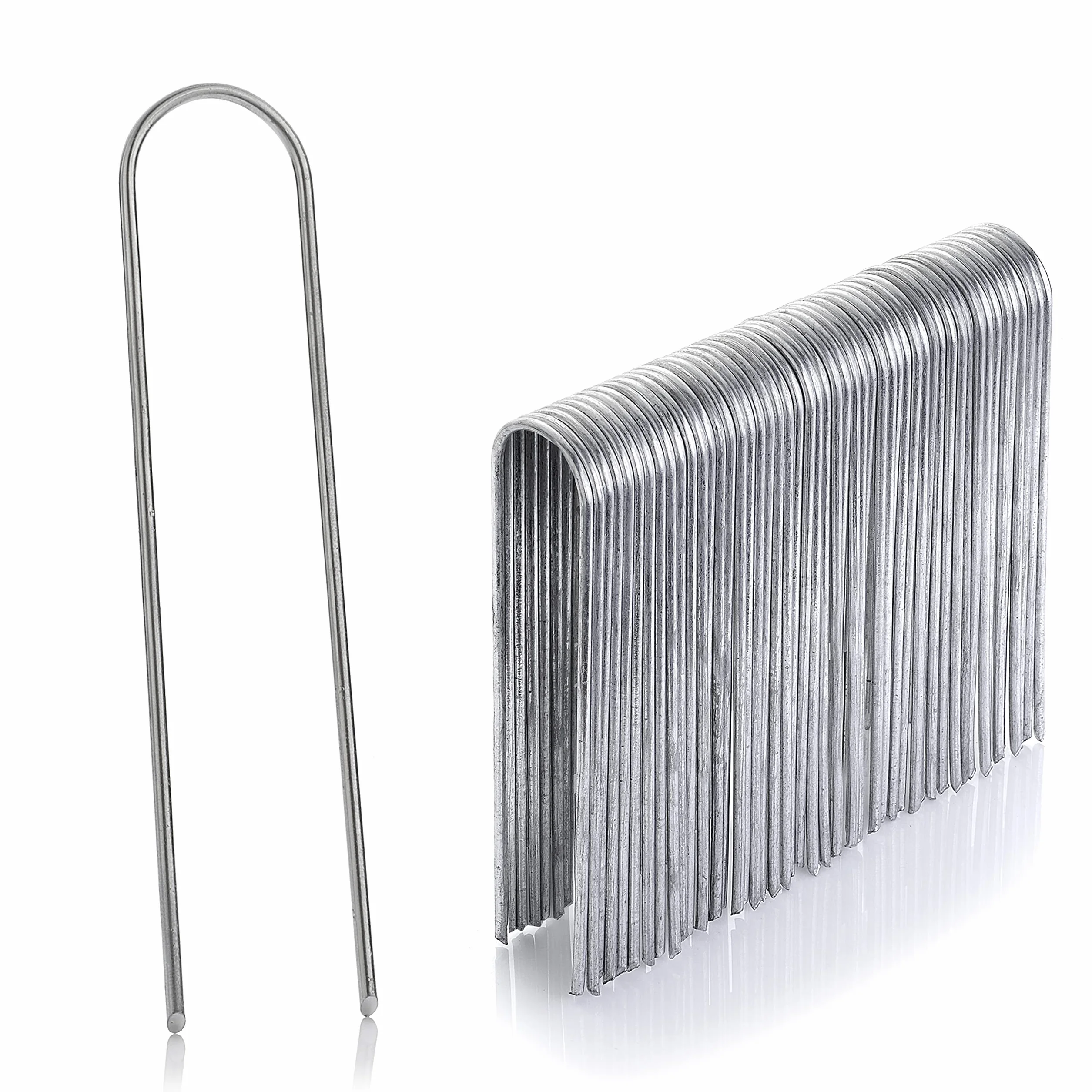 GardenMate Zestaw 50 x 150 mm ocynkowane stalowe kołki zabezpieczające w kształcie litery U o grubości 2,9 mm
