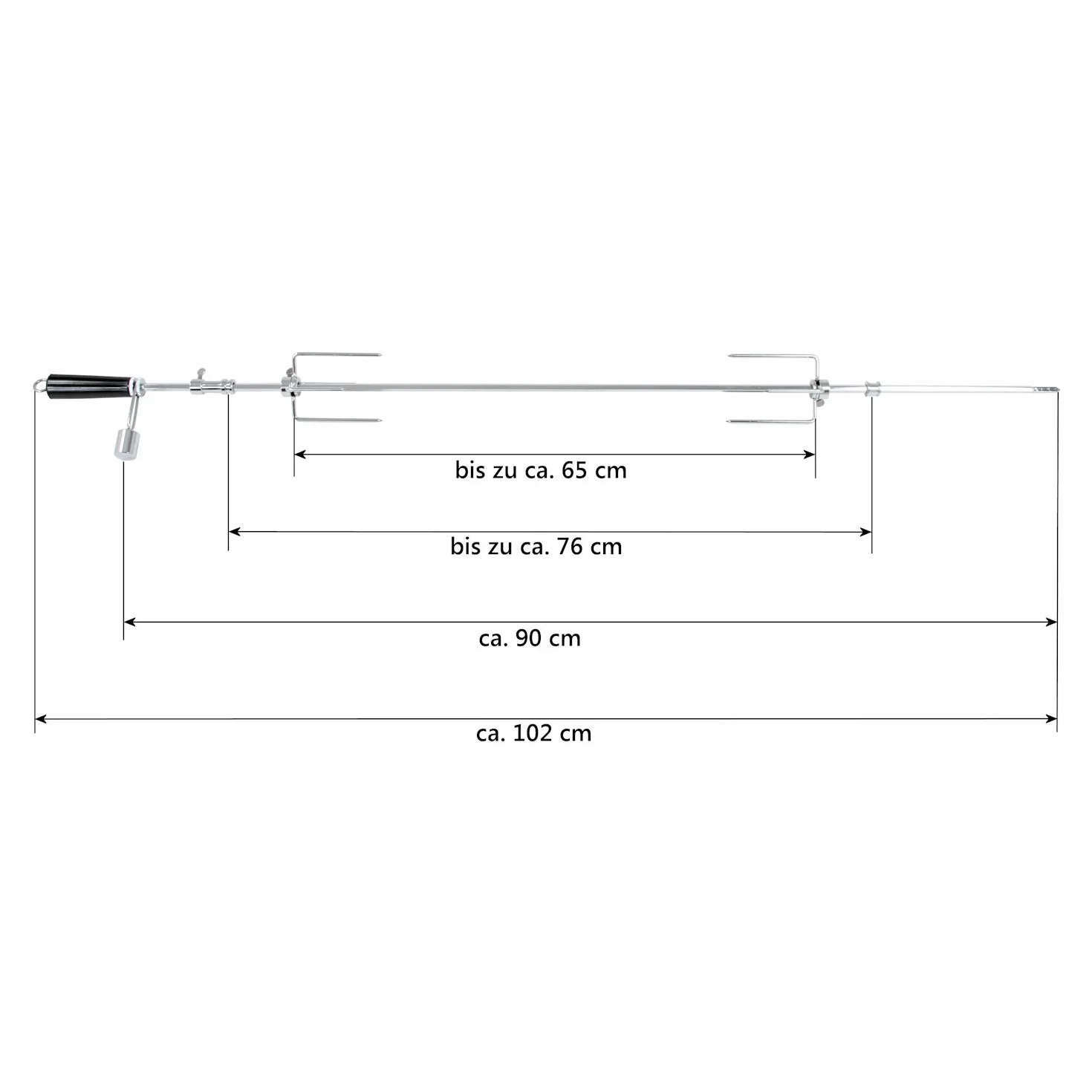 BBQ-Toro Zestaw rożna do grilla 90 cm stal nierdzewna 220 V–240 V Rotisserie