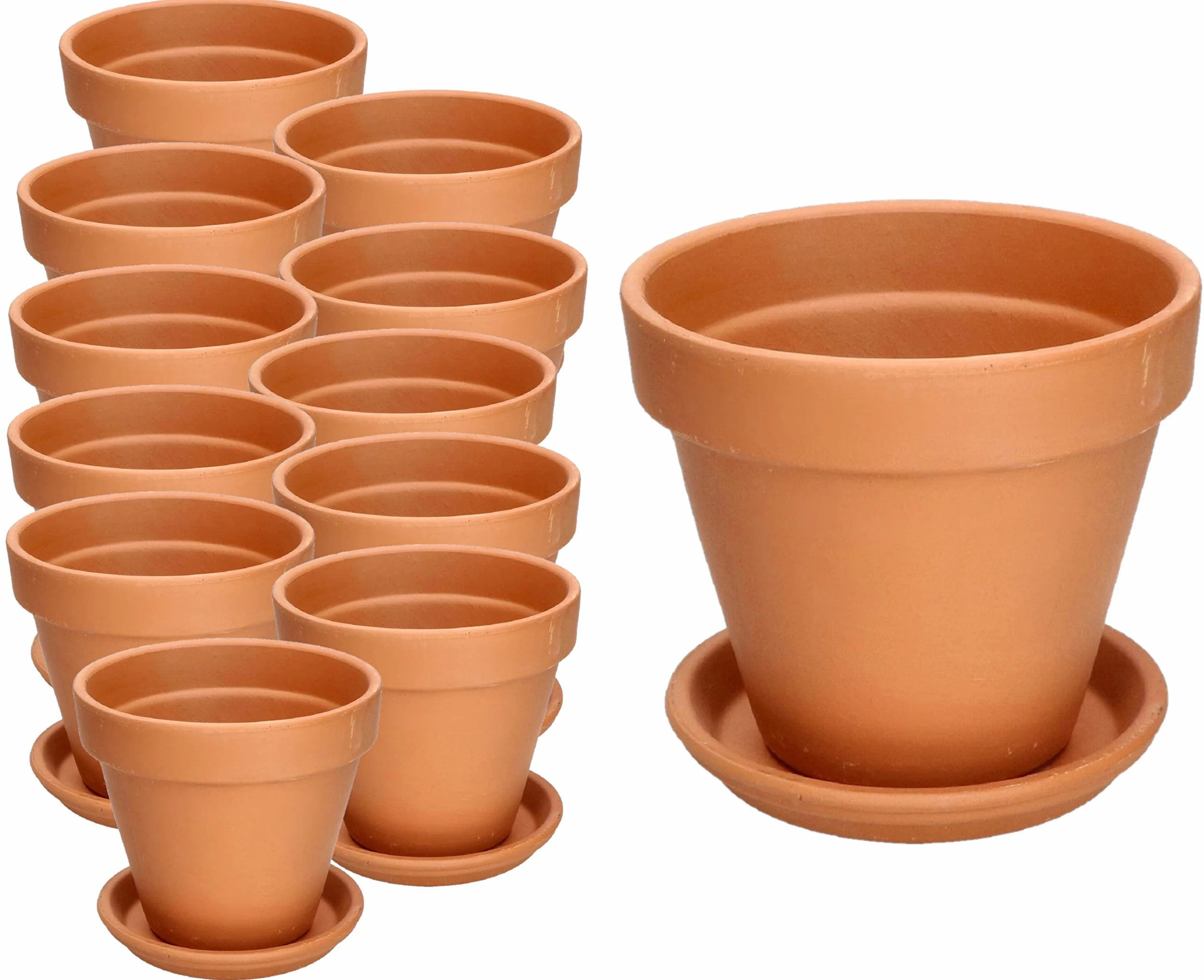 KOTARBAU® Zestaw 12 doniczek z terakoty, średnica 7 cm, do wnętrz i ogrodów