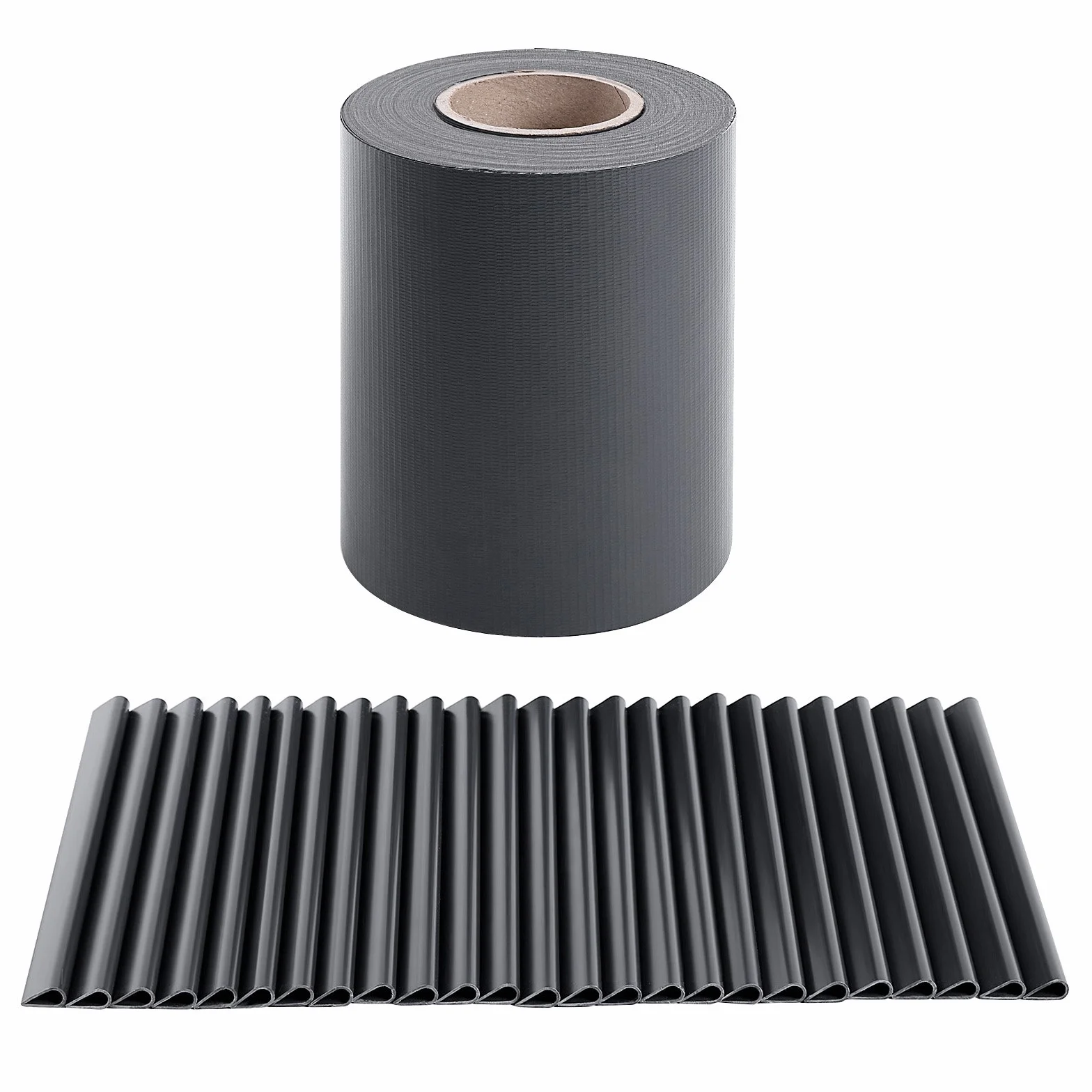 SONGMICS GPJ100GY, 100 m, PCW, ochrona przed wzrokiem, folia ogrodzeniowa, ochrona przed wiatrem, 2 rolki m x 19 cm, bardzo grube, z 50 x klipsami mocującymi, antracytowa