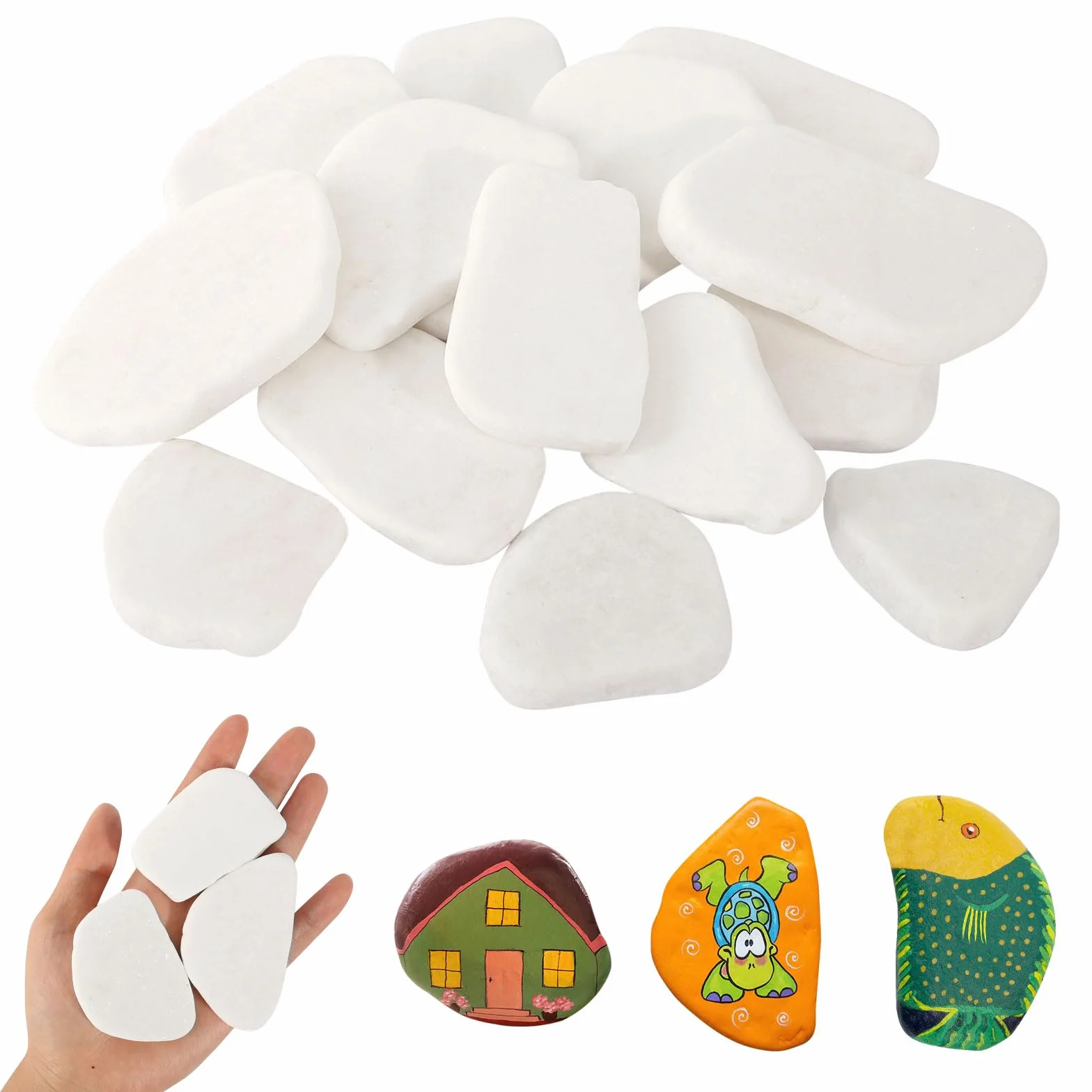 12 sztuk kamieni do malowania, 3-8 cm, malowane kamyki, gładkie kamyki do malowania, plaża żwir, kamienie dekoracyjne, kamień naturalny, DIY, do akwarium, do kolorowego malowania, dekoracji
