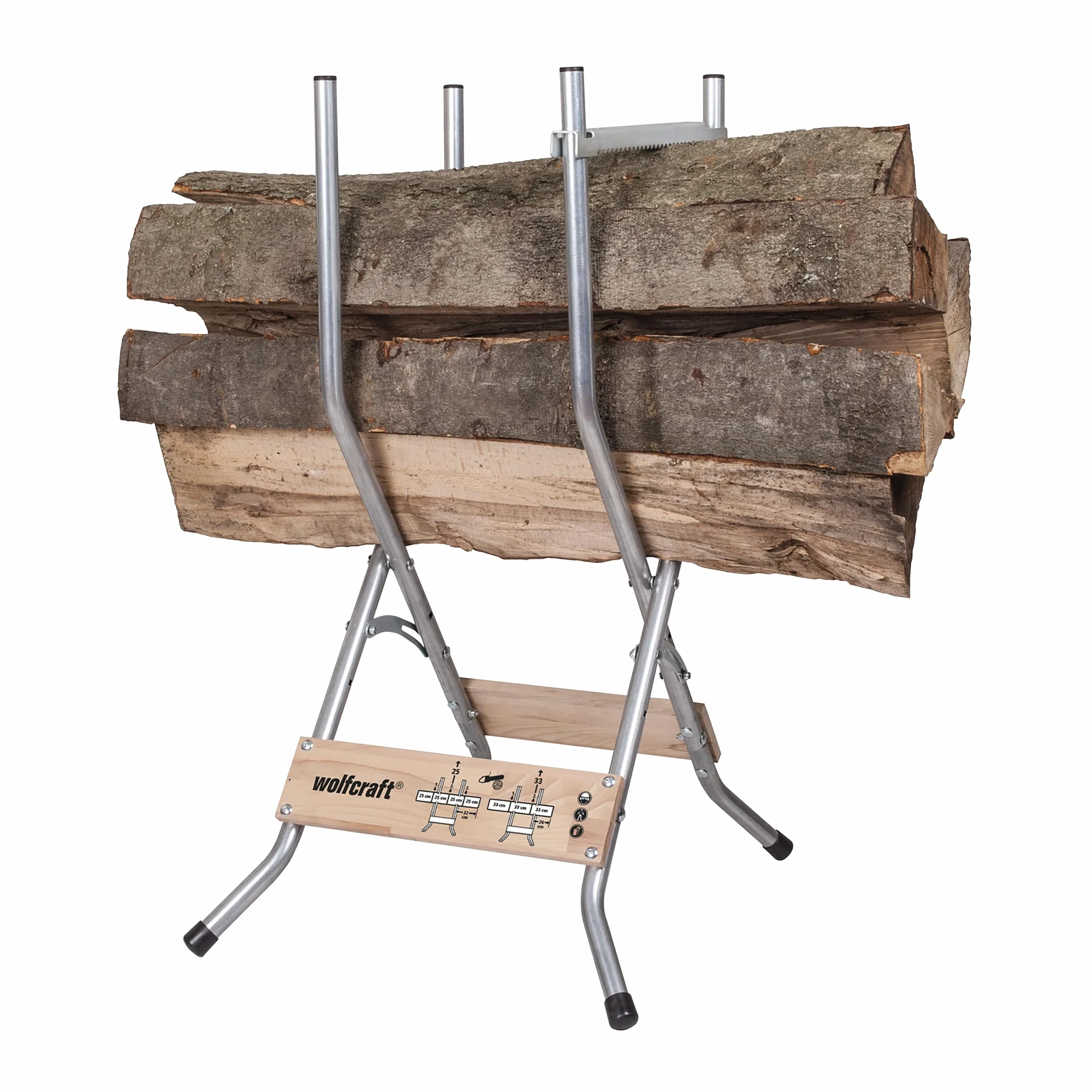 wolfcraft Stojak do cięcia drewna SB 60 I 5119000 I Przenośny i kompaktowy stojak do cięcia drewna opałowego