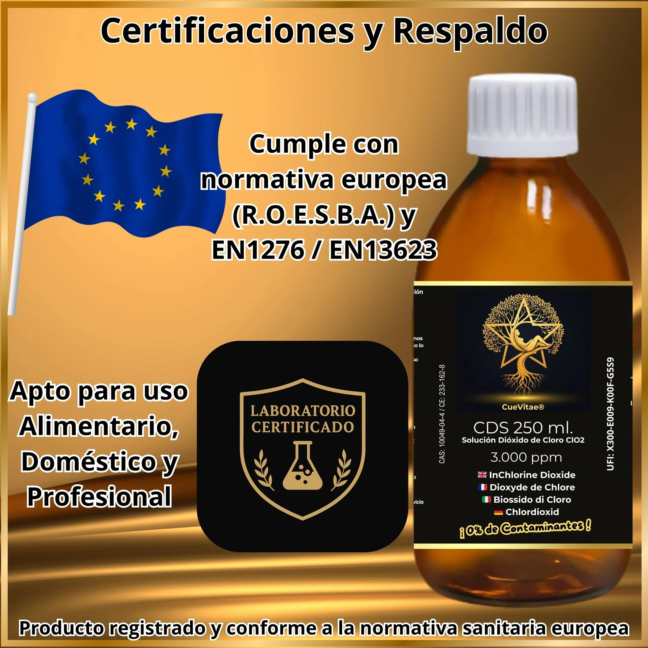 2 x CDS250 ml przy 3000 PPM (500 ml) | Najnowsza produkcja | Produkt już aktywowany, gotowy do dozowania | W tym miernik | Opakowanie w szklanym bursztynowym szkle antypromieniowym UVA